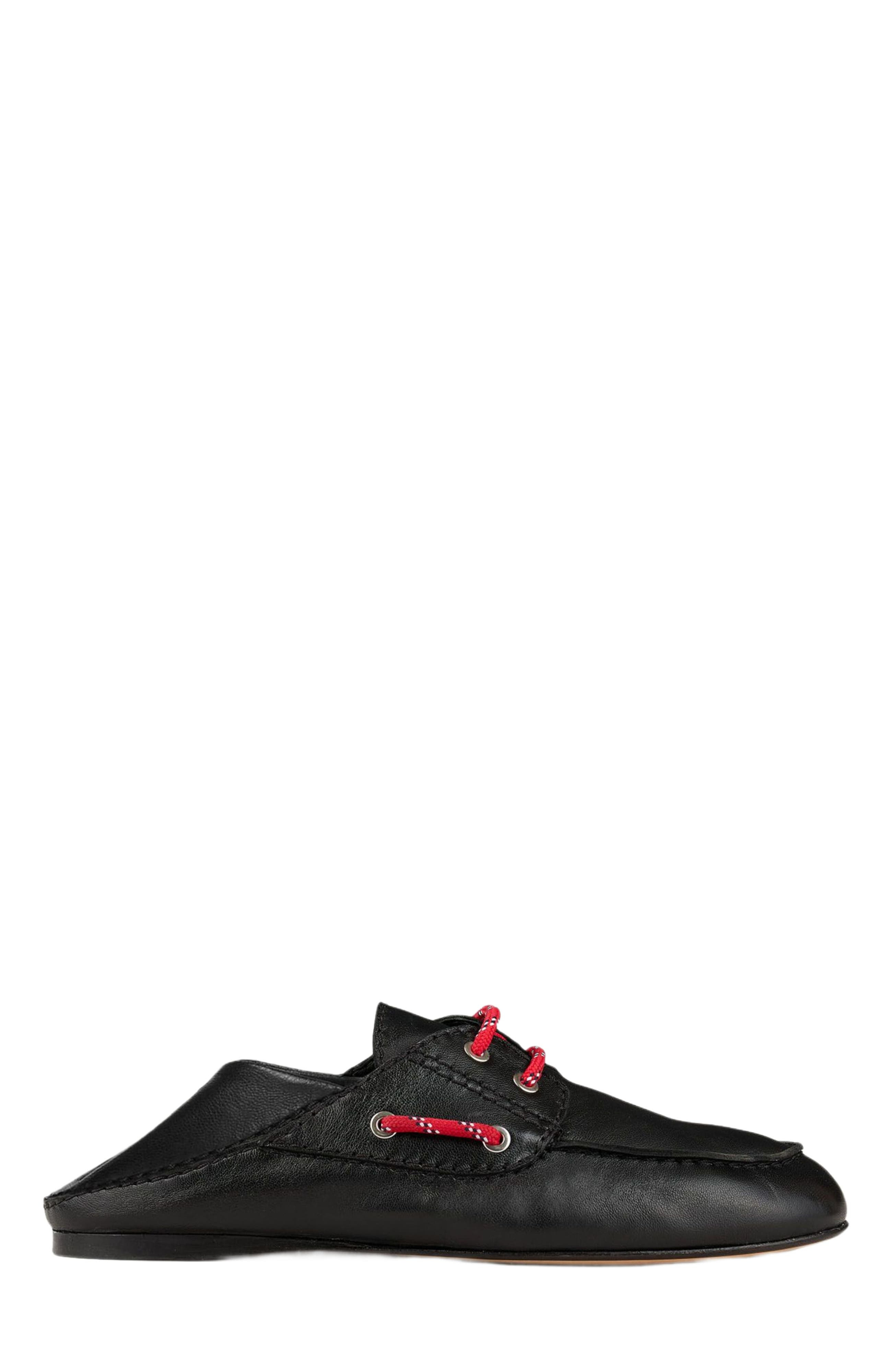 SANDRO Leather boat shoe loafers in Black at Nordstrom - 4