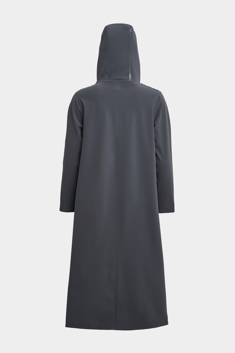 Mosebacke Long Matte Raincoat Charcoal 6