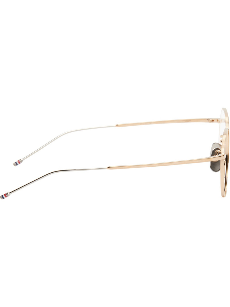 Thom Browne Gold Round Glasses outlook