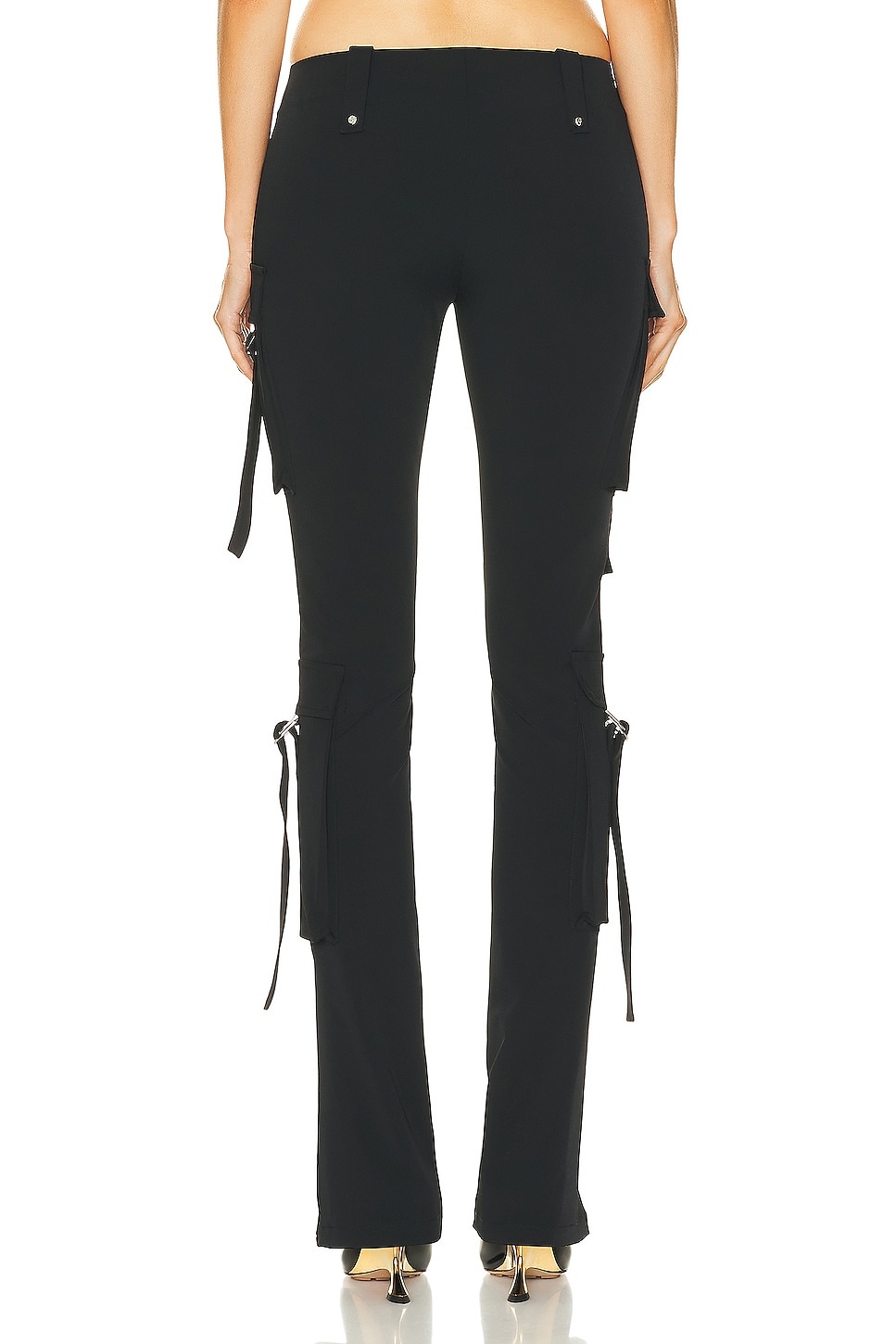 Blumarine: Black Paneled Leather Pants