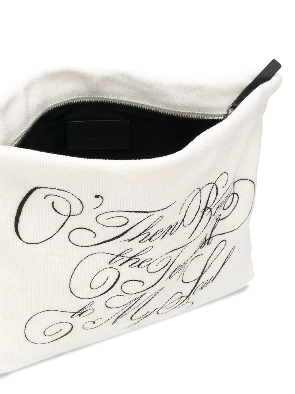 slogan-print clutch bag - 5