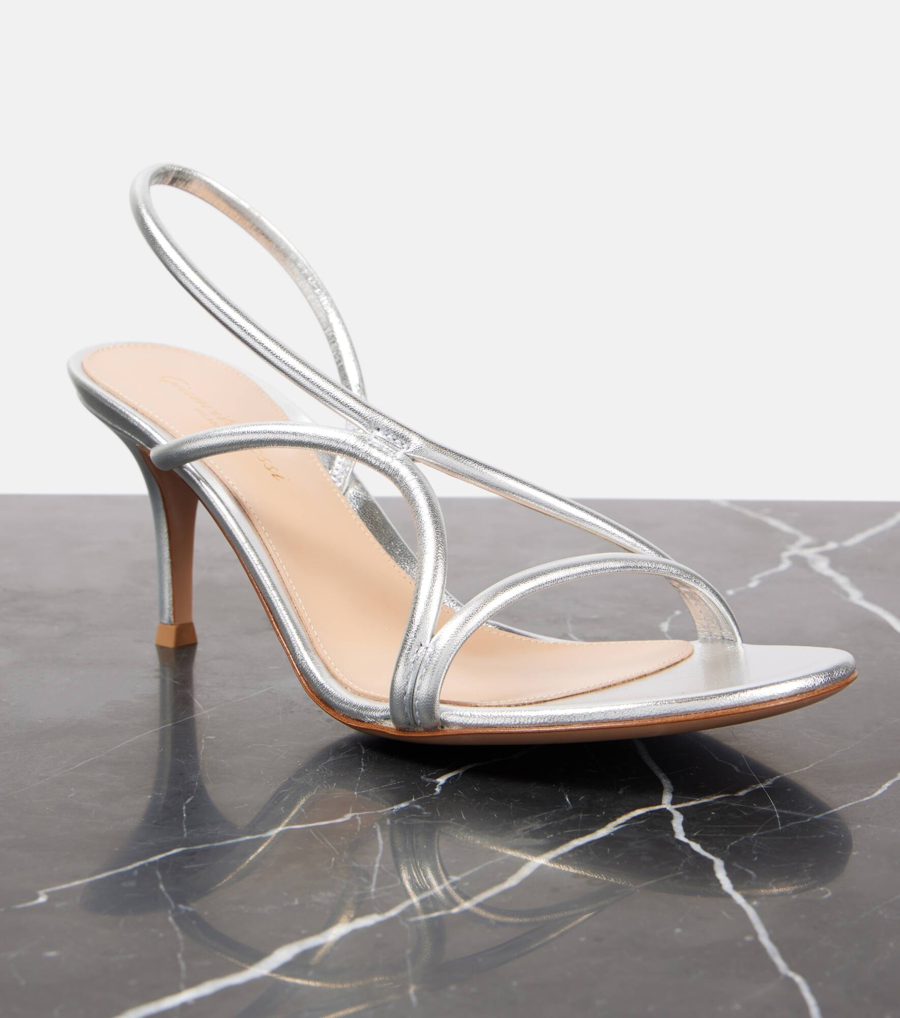 Cage 70 metallic leather sandals - 5