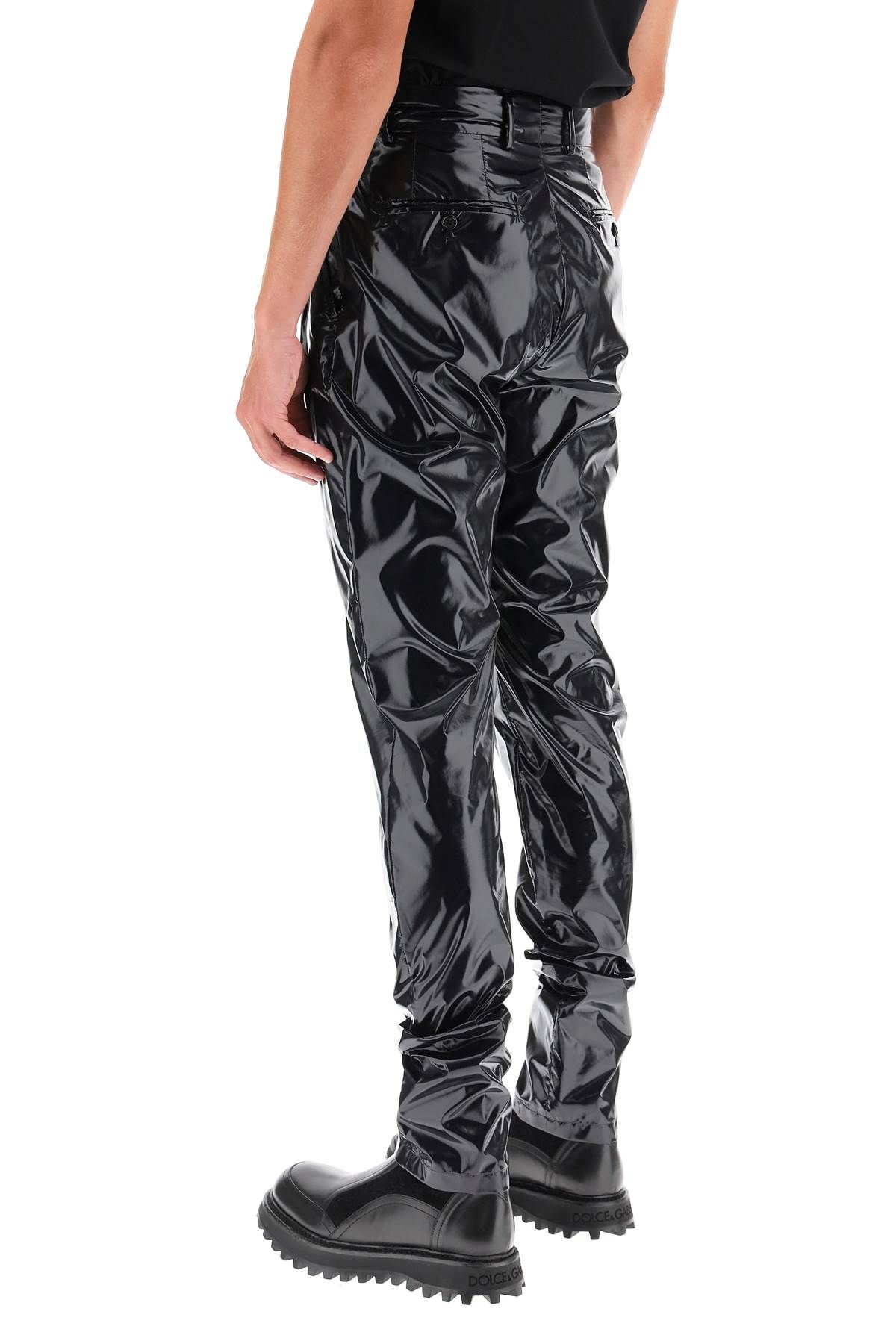 GLOSSY NYLON TROUSERS - 4