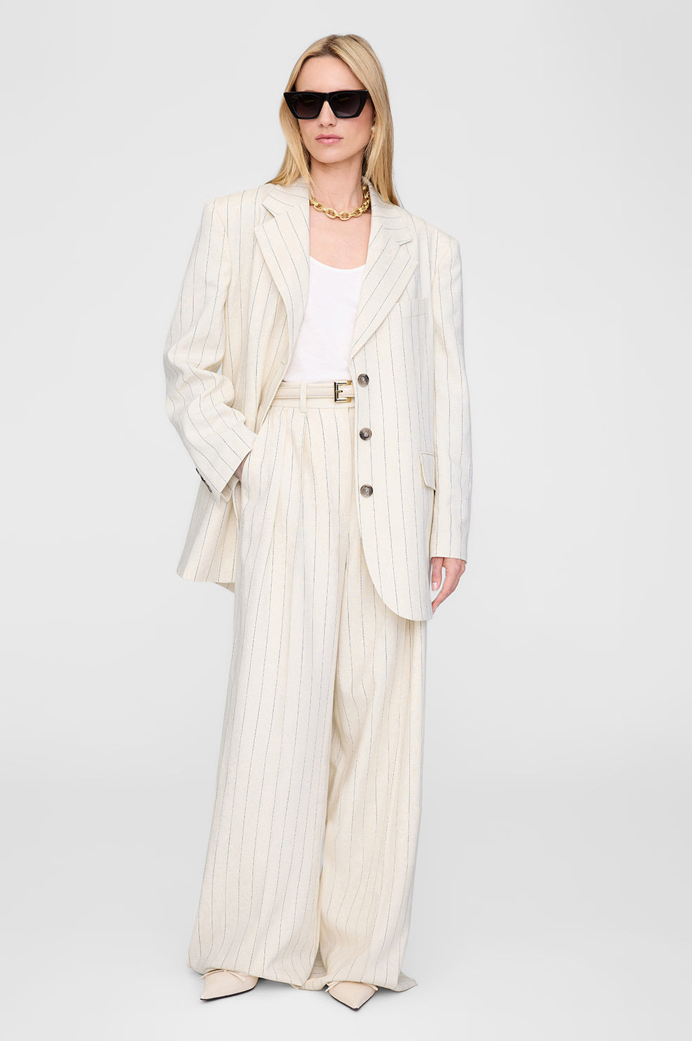 Sara Blazer - Cream And Black Stripe - 4