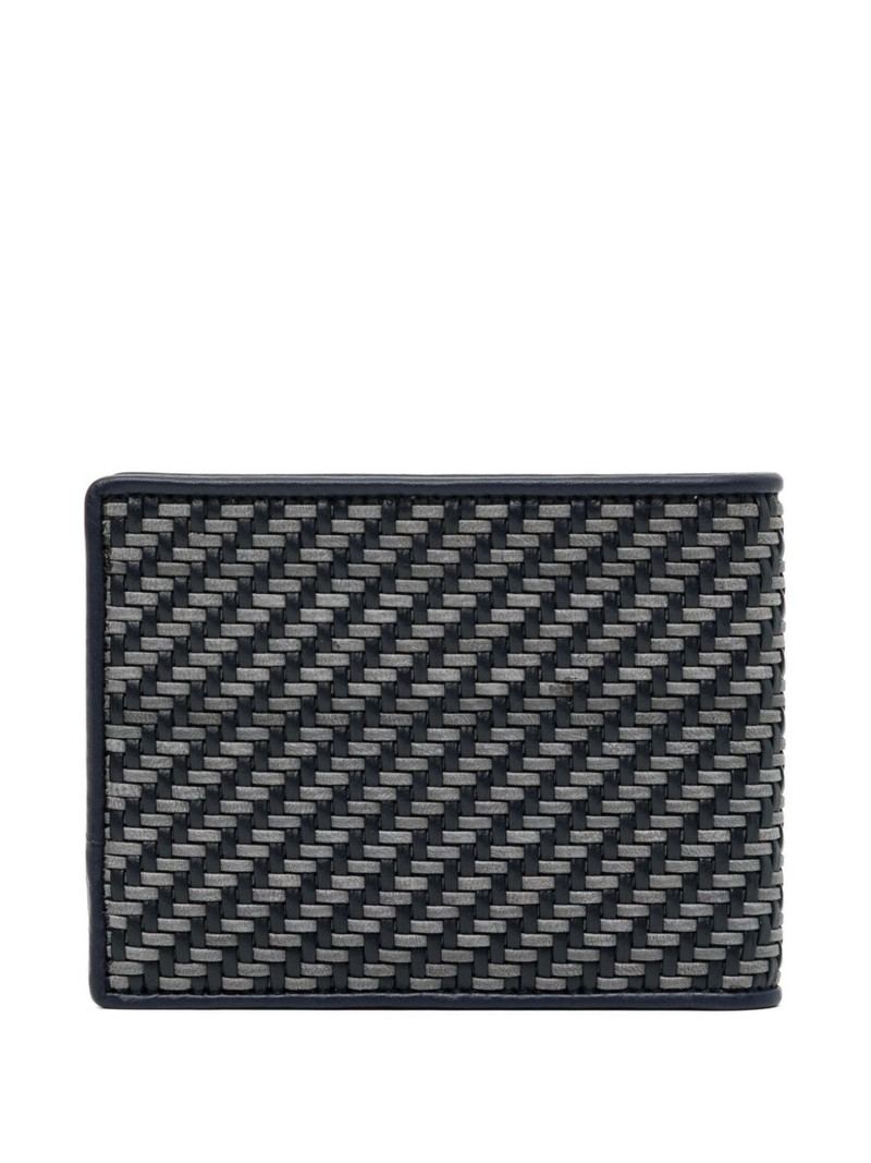 FERRAGAMO logo-patched woven wallet outlook