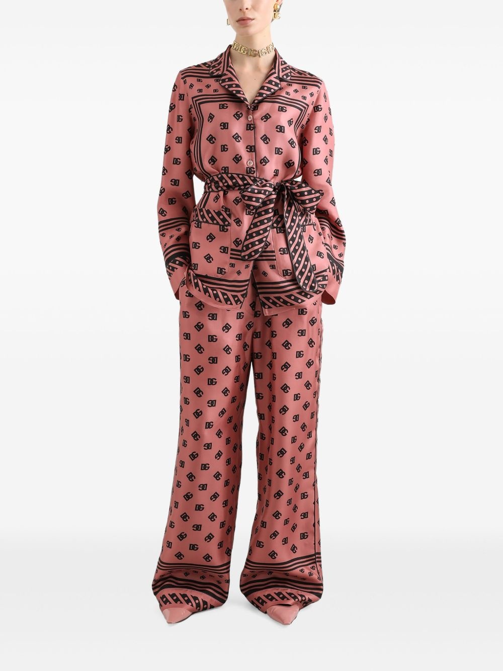 logo-print palazzo pants - 2