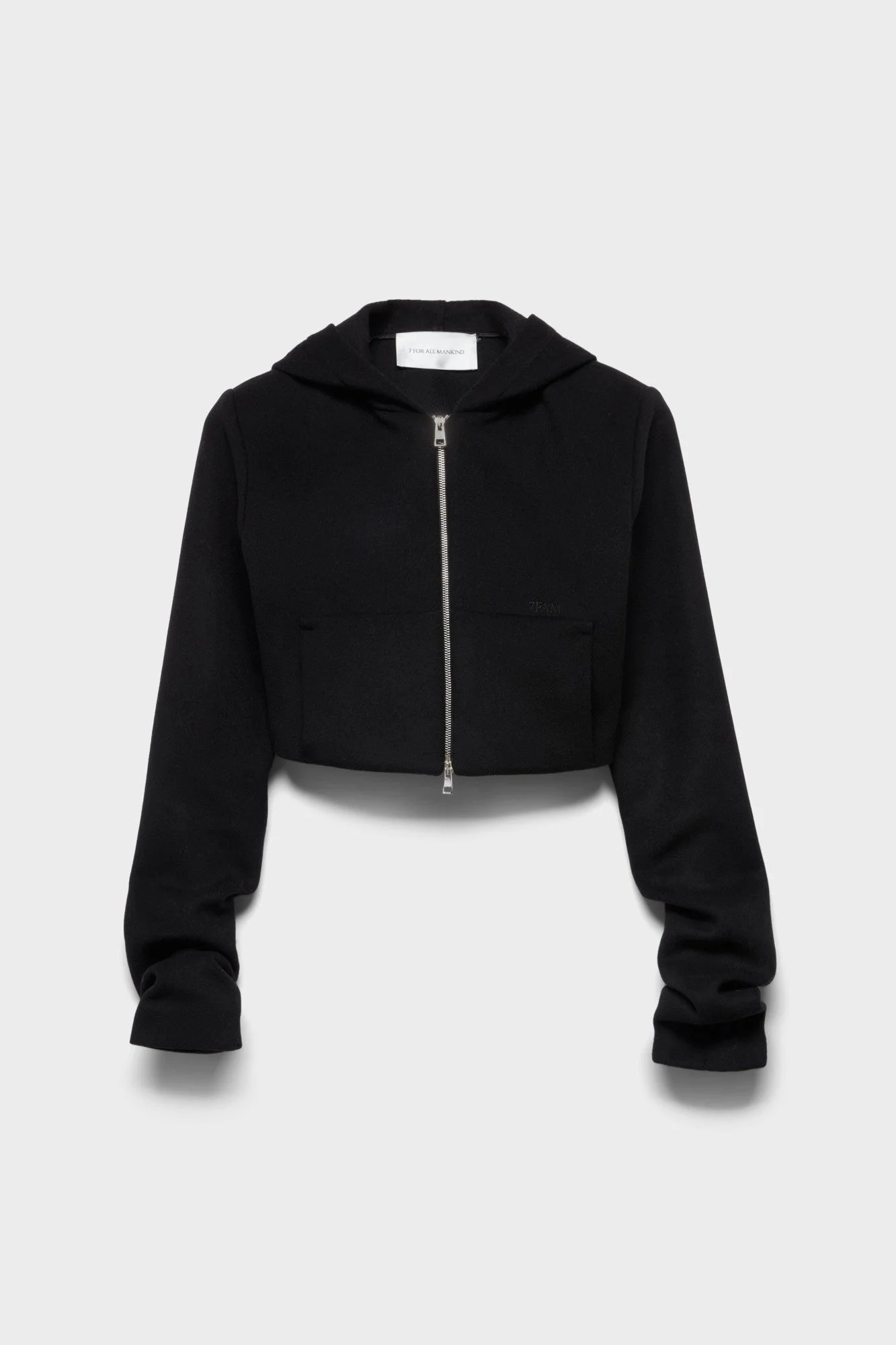 RUCHED ZIP HOODIE in Wool - 1