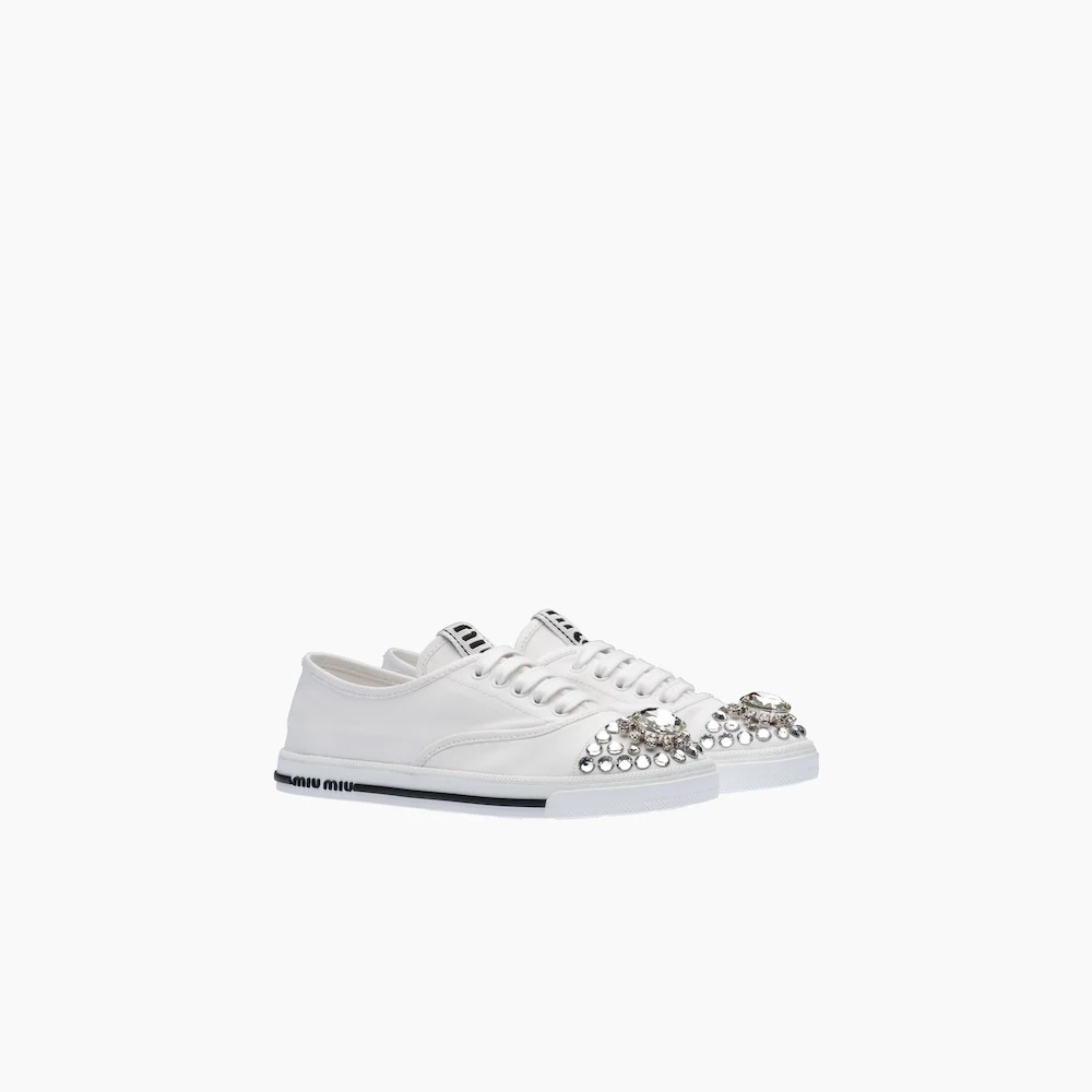 Cotton gabardine sneakers - 1