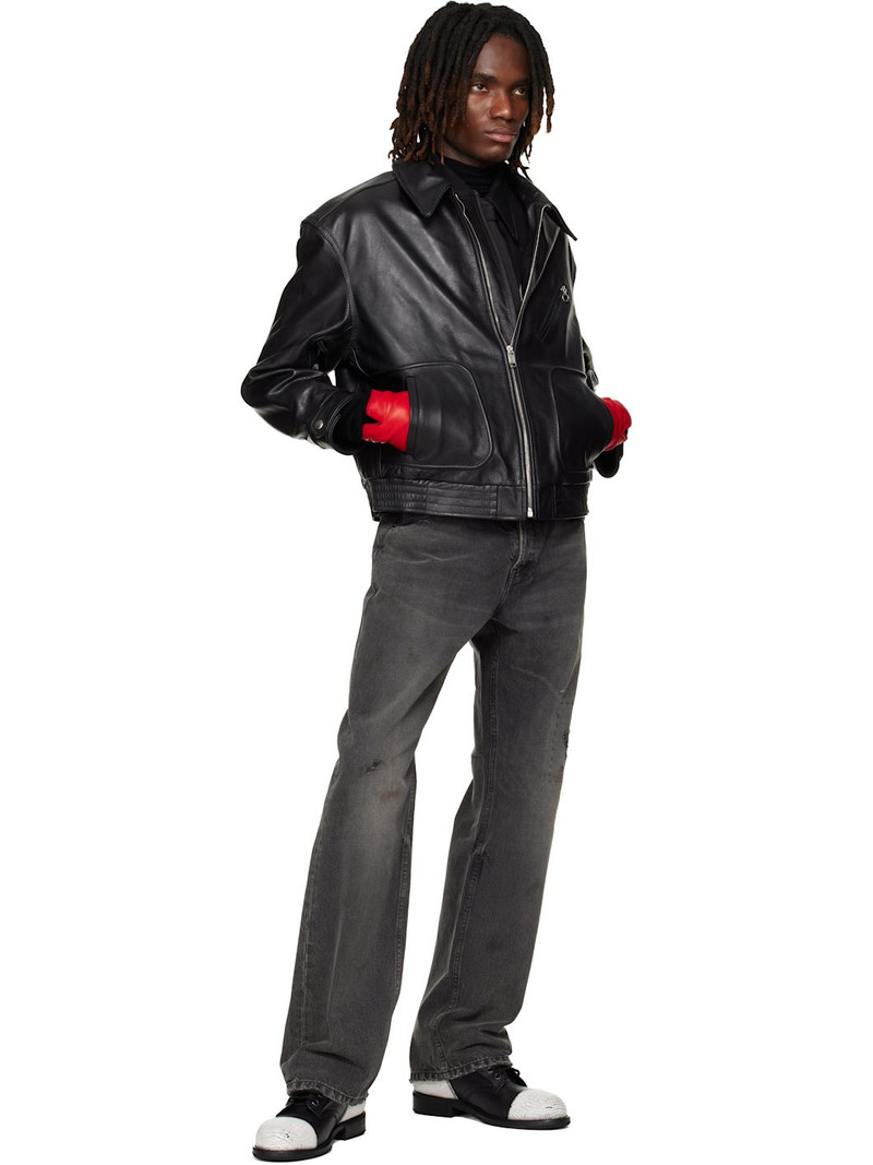 Enfants Riches Déprimés Black 'Combattimento' Leather Jacket outlook