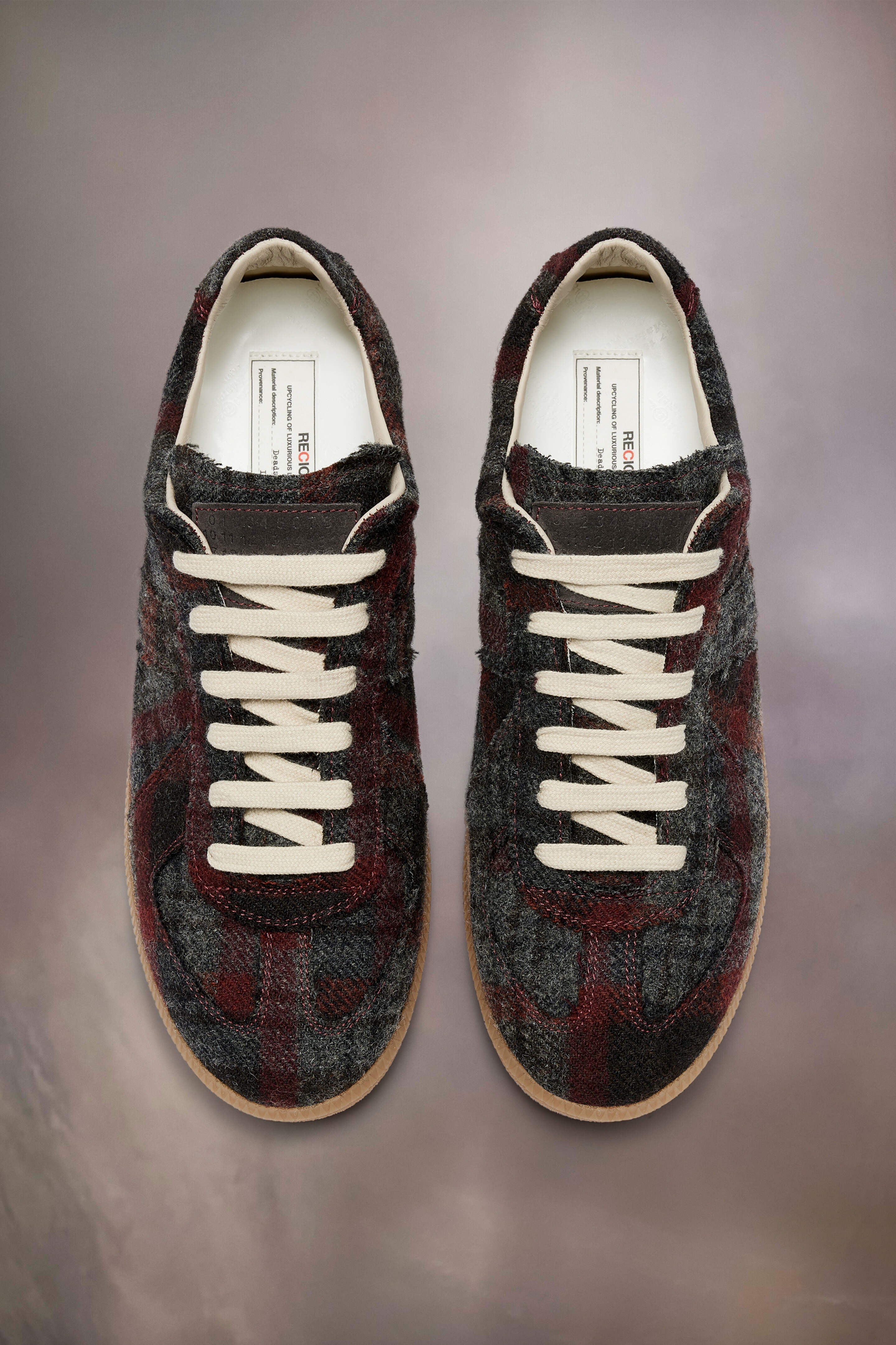 関税込み【Maison Margiela】Recicla Replica checked sneakers Maison Margiela Recicla Replica Wool Sneakers | Saks Fifth