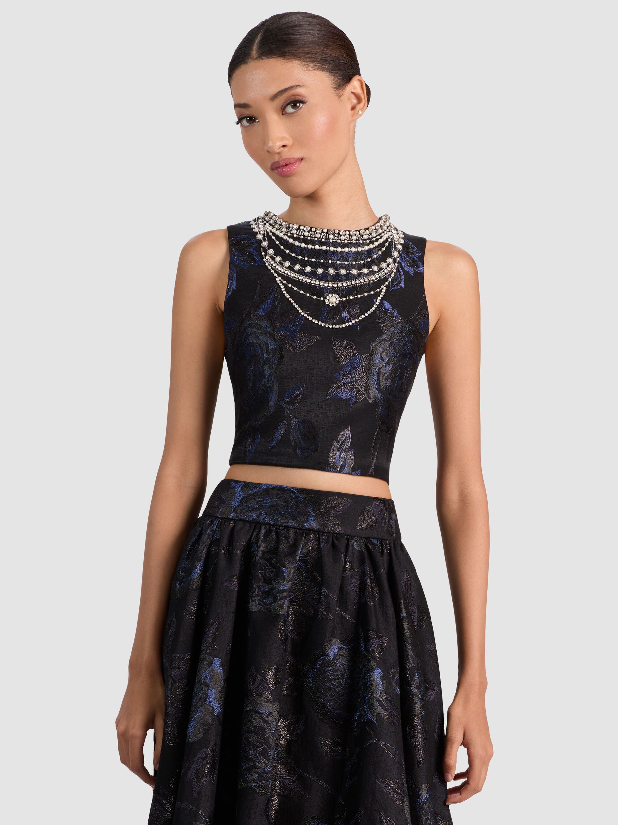 CHERRA EMBELLISHED CROP TOP - 2