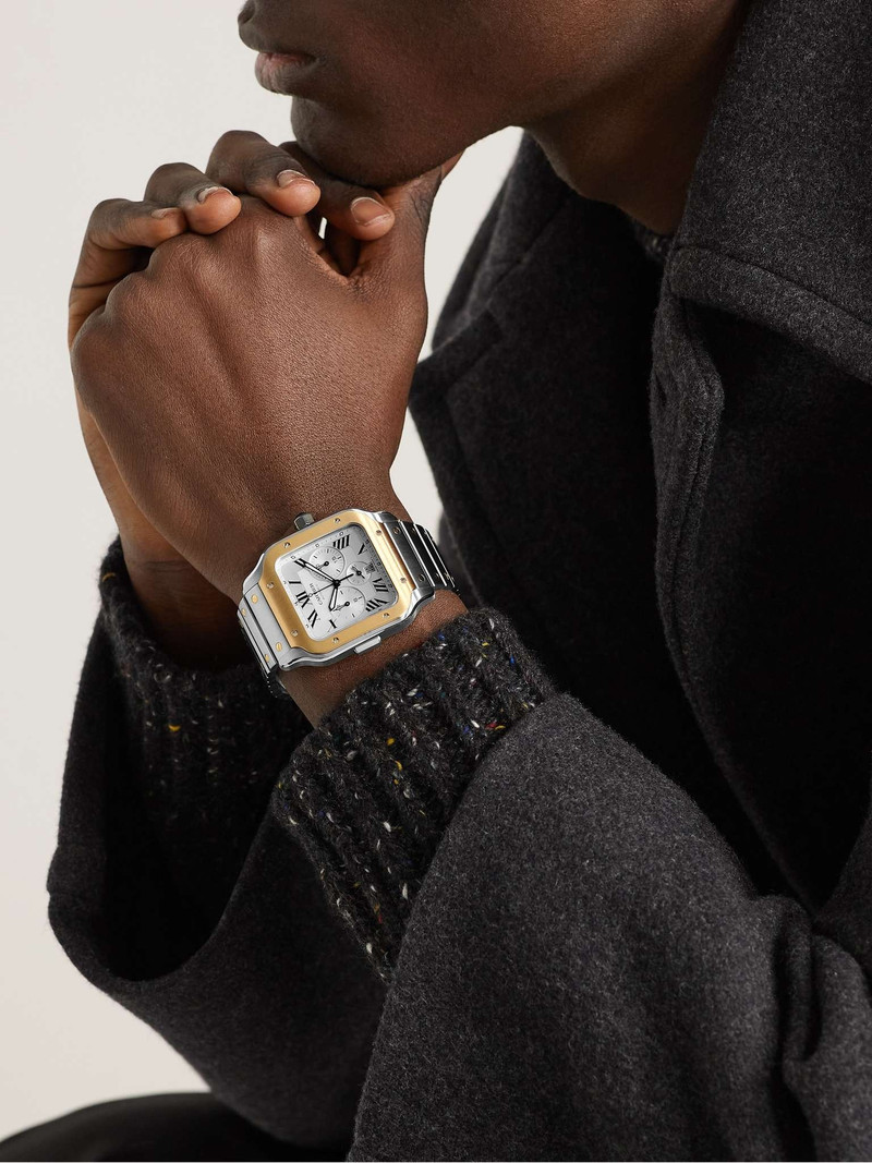 Cartier Santos de Cartier Automatic Chronograph 43.3mm Interchangeable 18-Karat Gold, Stainless Steel and Ru outlook