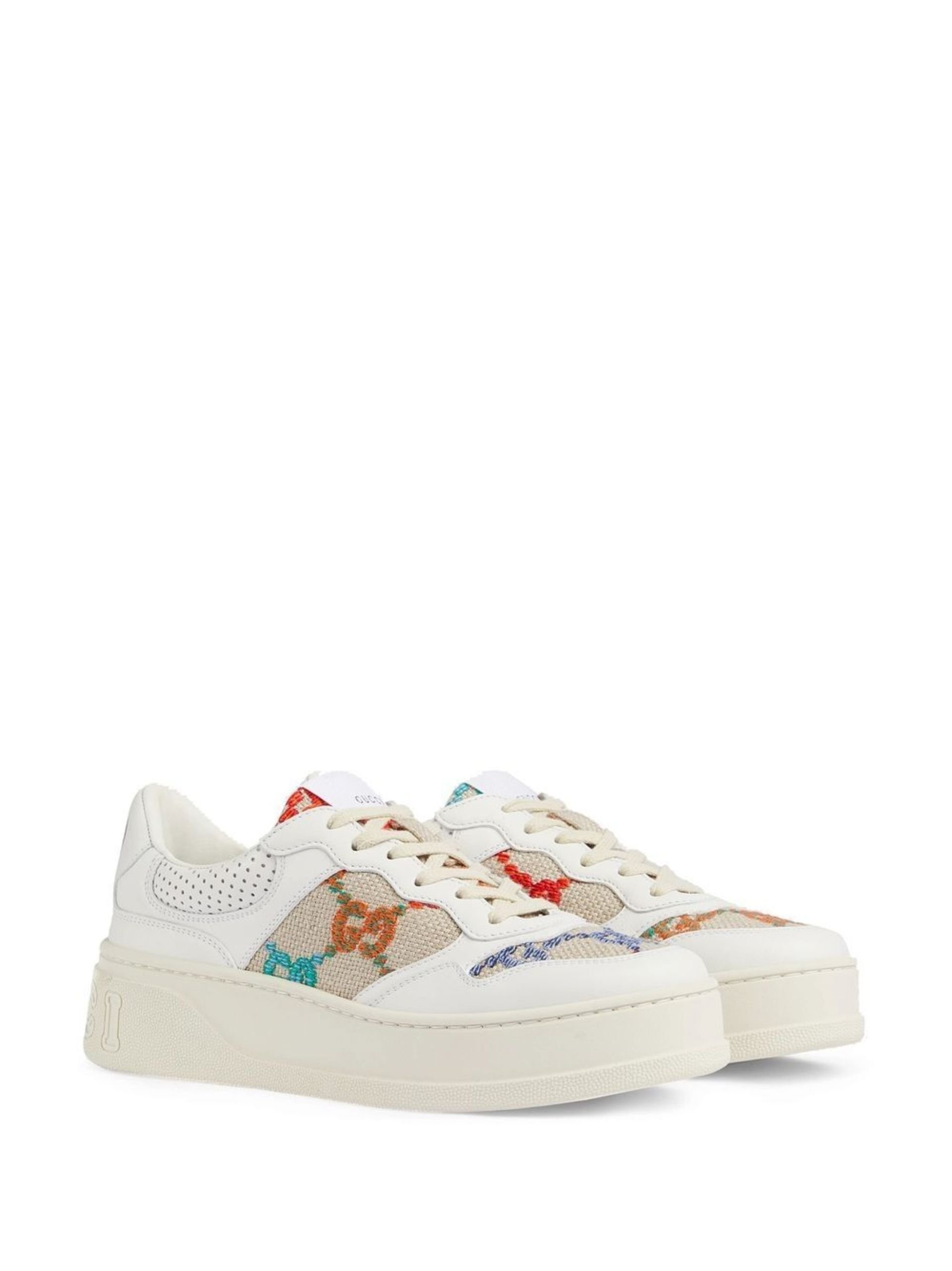 White GG Low-Top Sneakers - 2