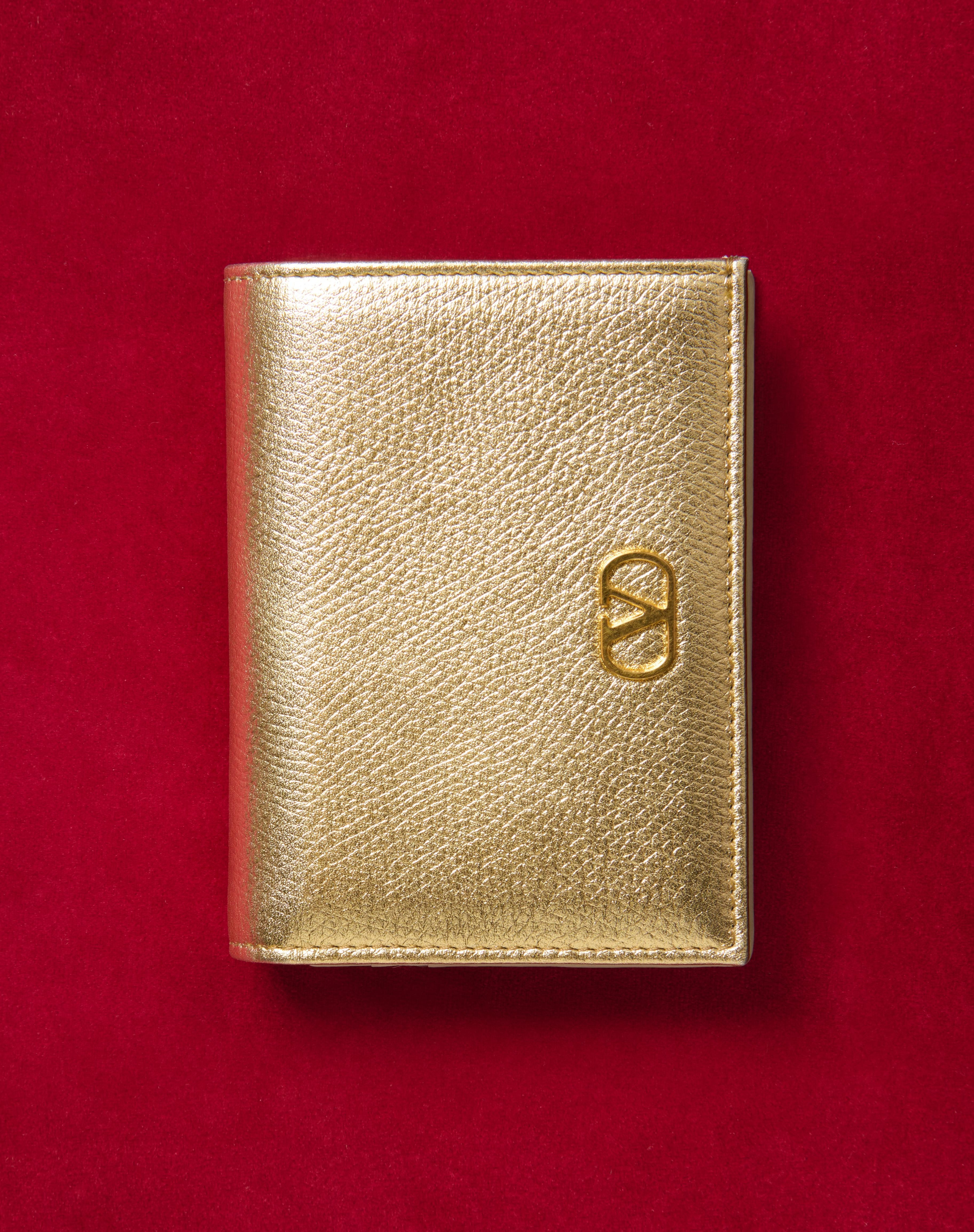 VLOGO SIGNATURE LAMINATED GRAINY CALFSKIN WALLET - 6