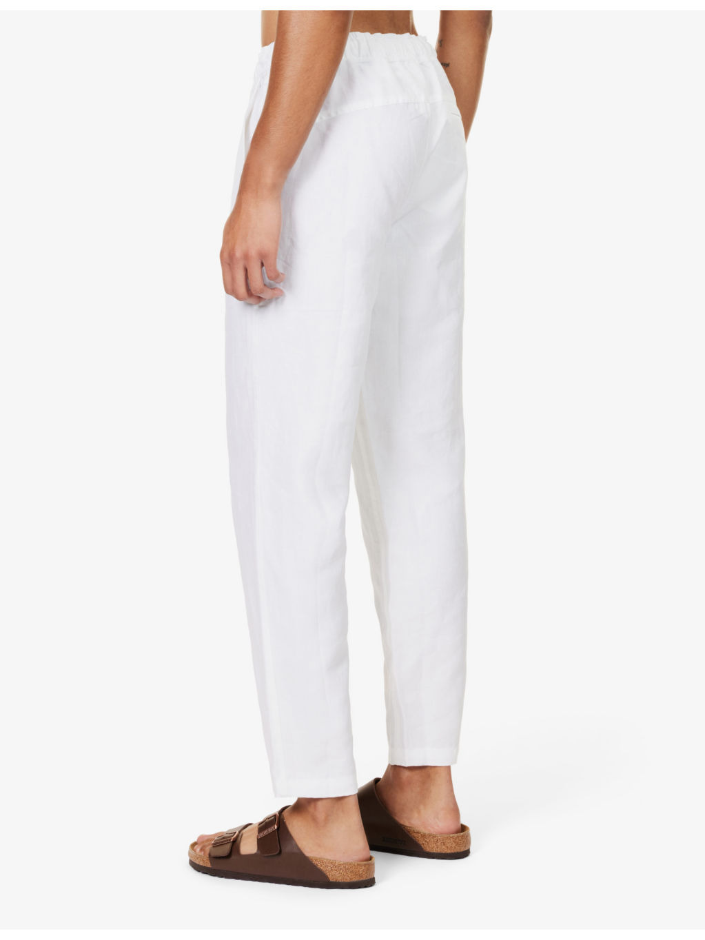 Sydney regular-fit straight-leg linen trousers - 4