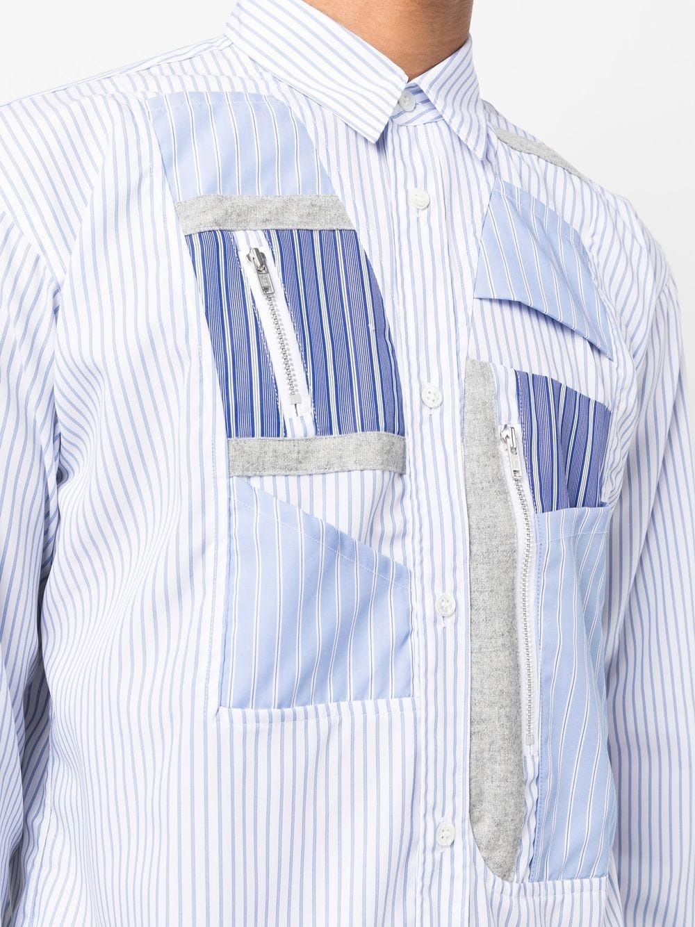 PATCHWORK-PANEL BUTTON-UP SHIRT - 3