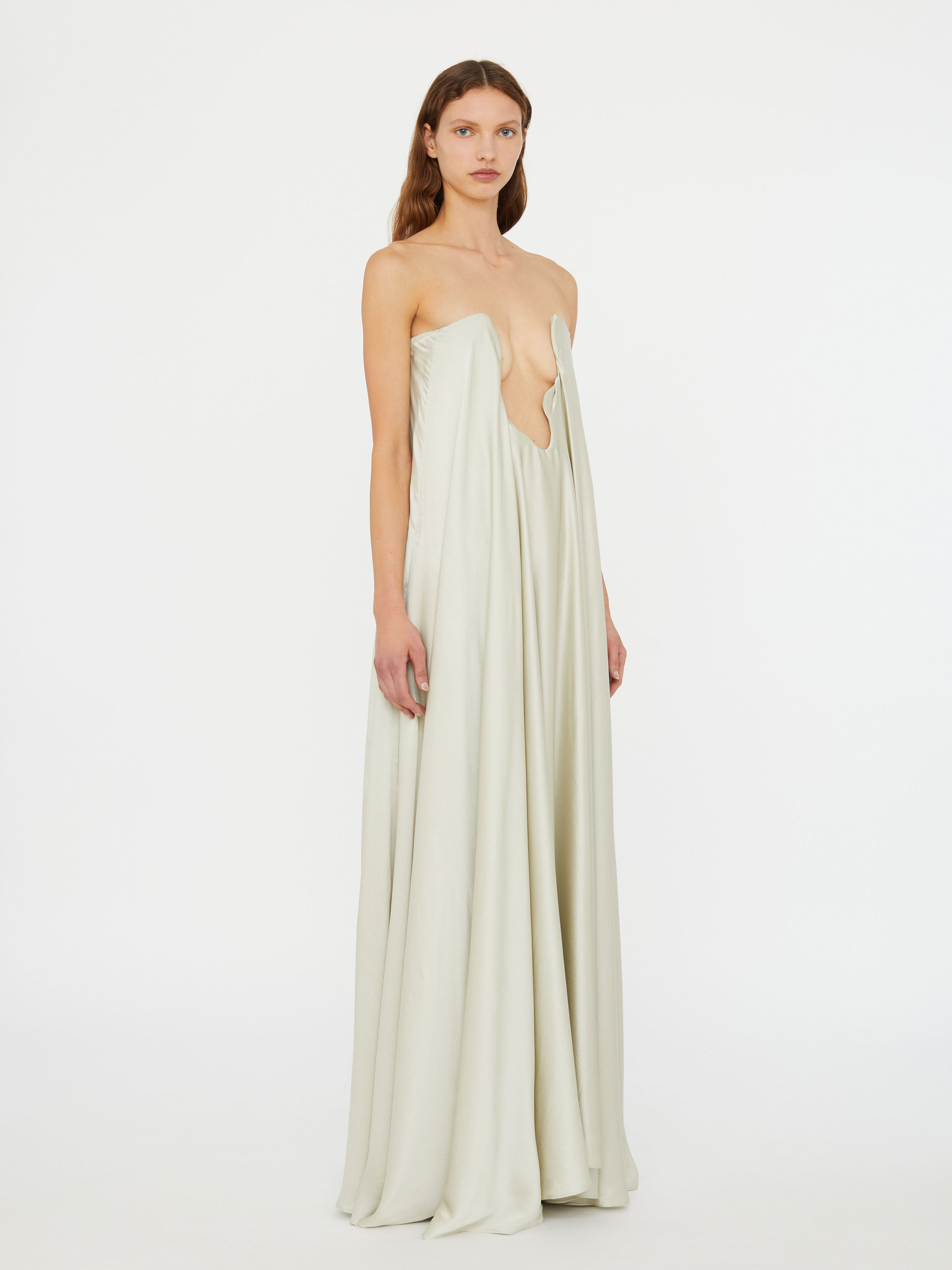 Textured Silk Salacia Strapless Gown - 5