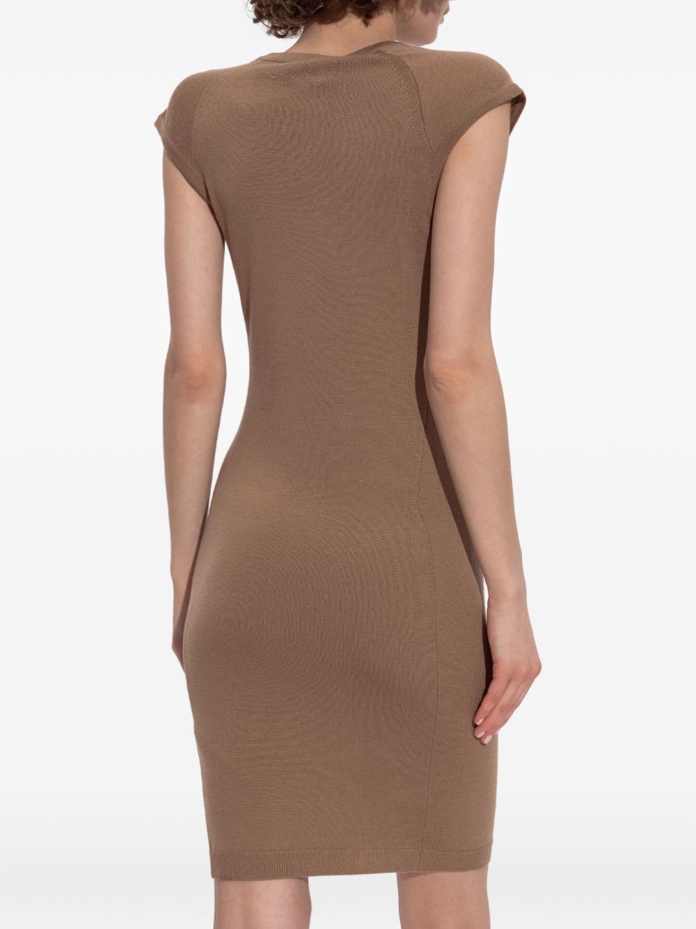 logo-embroidered bodycon dress - 4