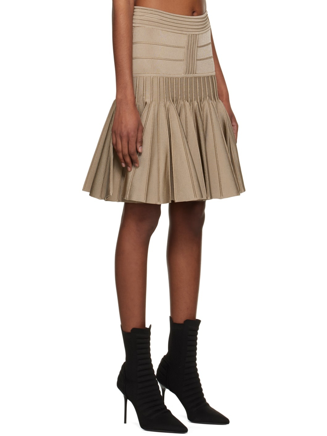 Brown Flared Miniskirt - 2