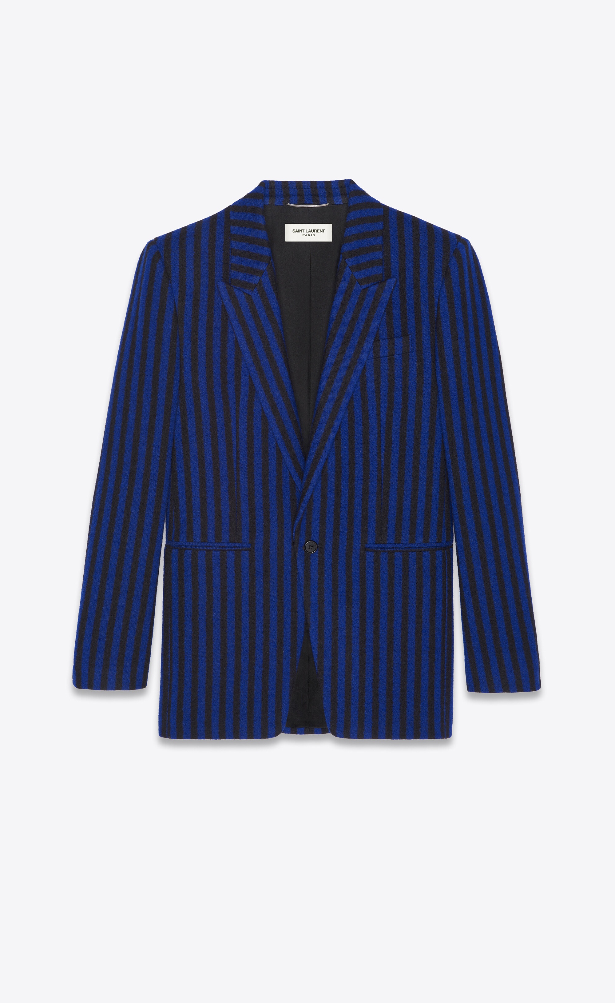 single-breasted jacket in striped flannel - 1