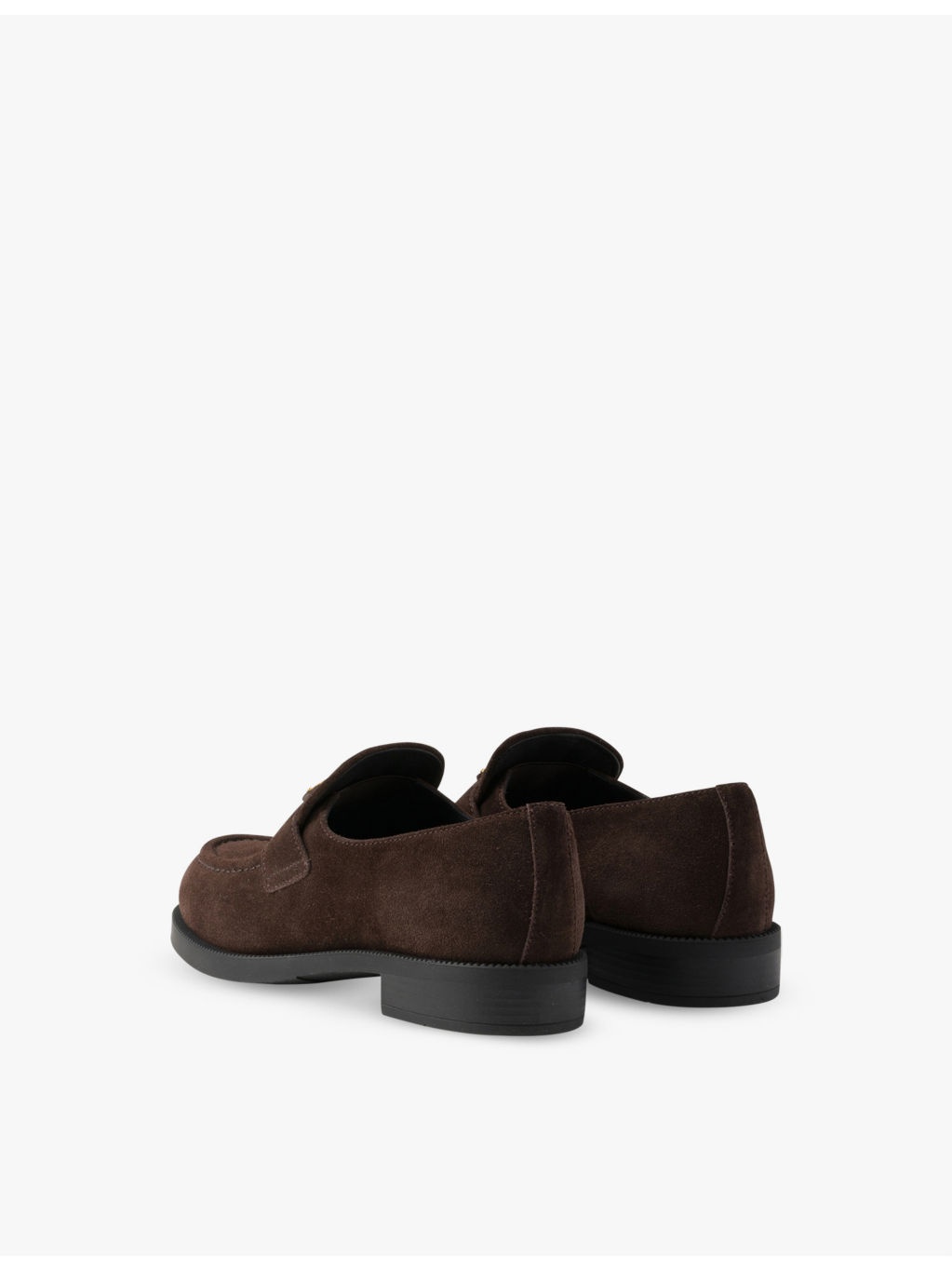 Logo-plaque chunky-sole suede loafers - 4