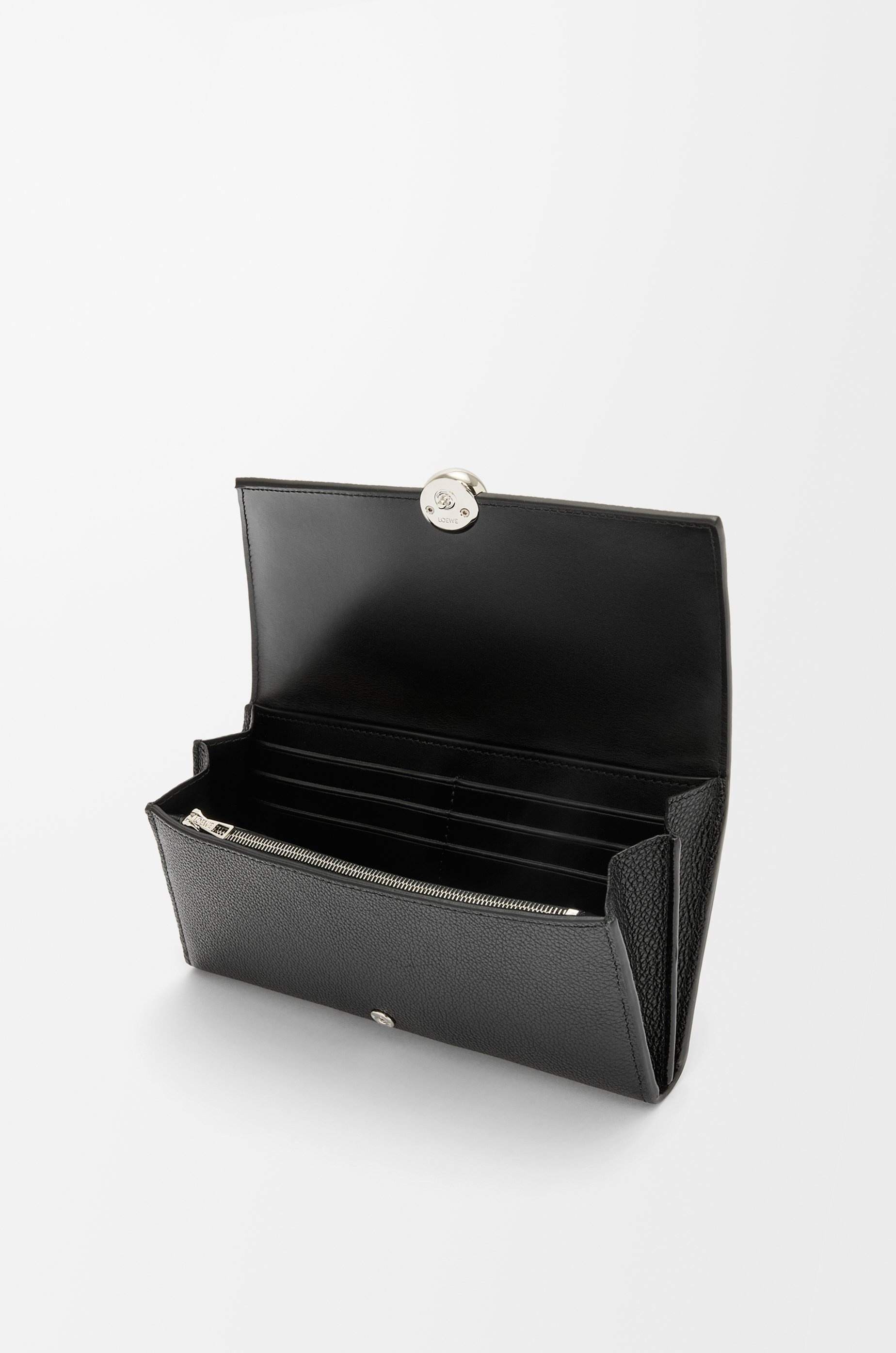 Pebble continental wallet in mini grain calfskin - 3