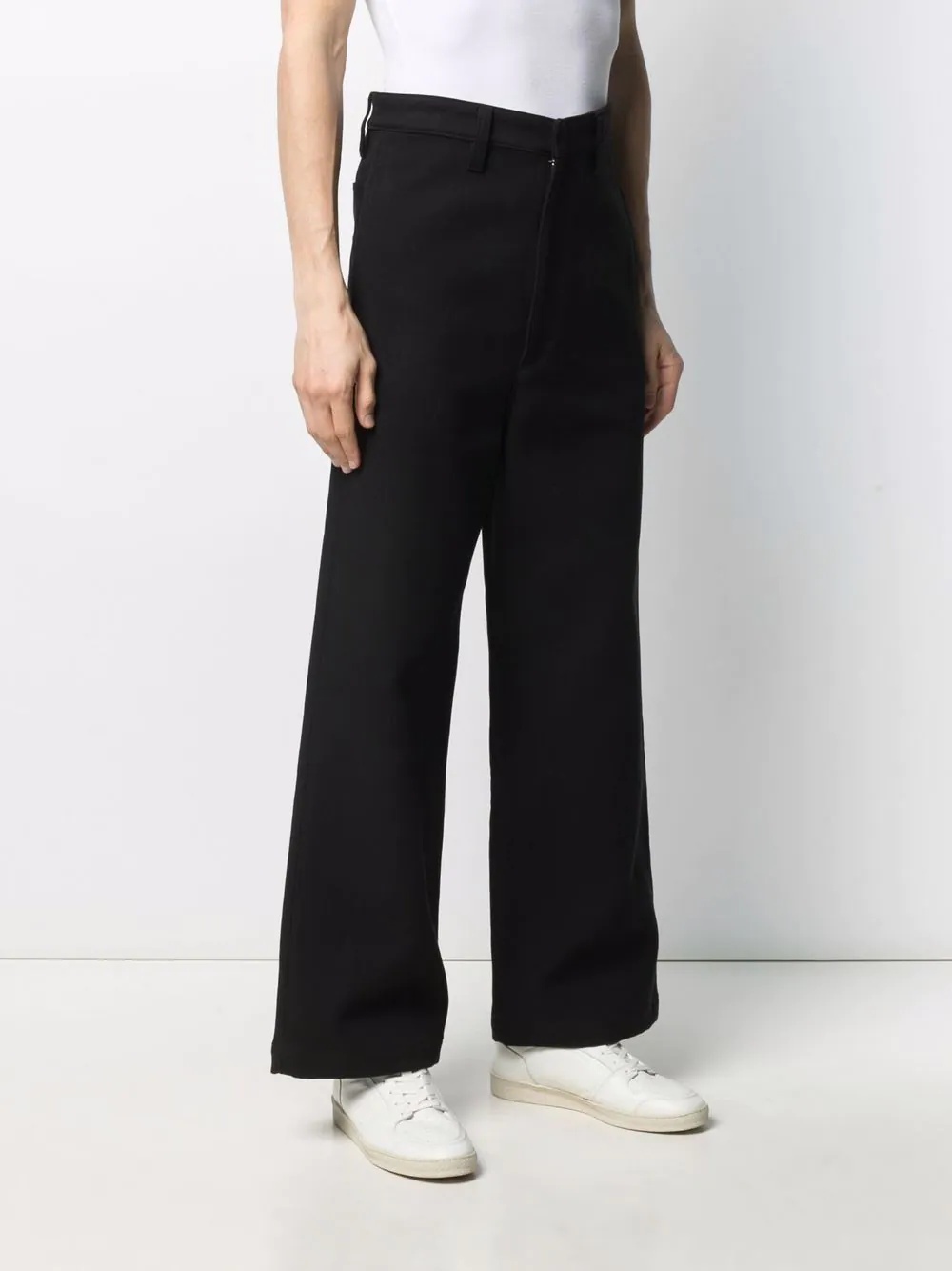 logo patch wide-leg trousers - 3