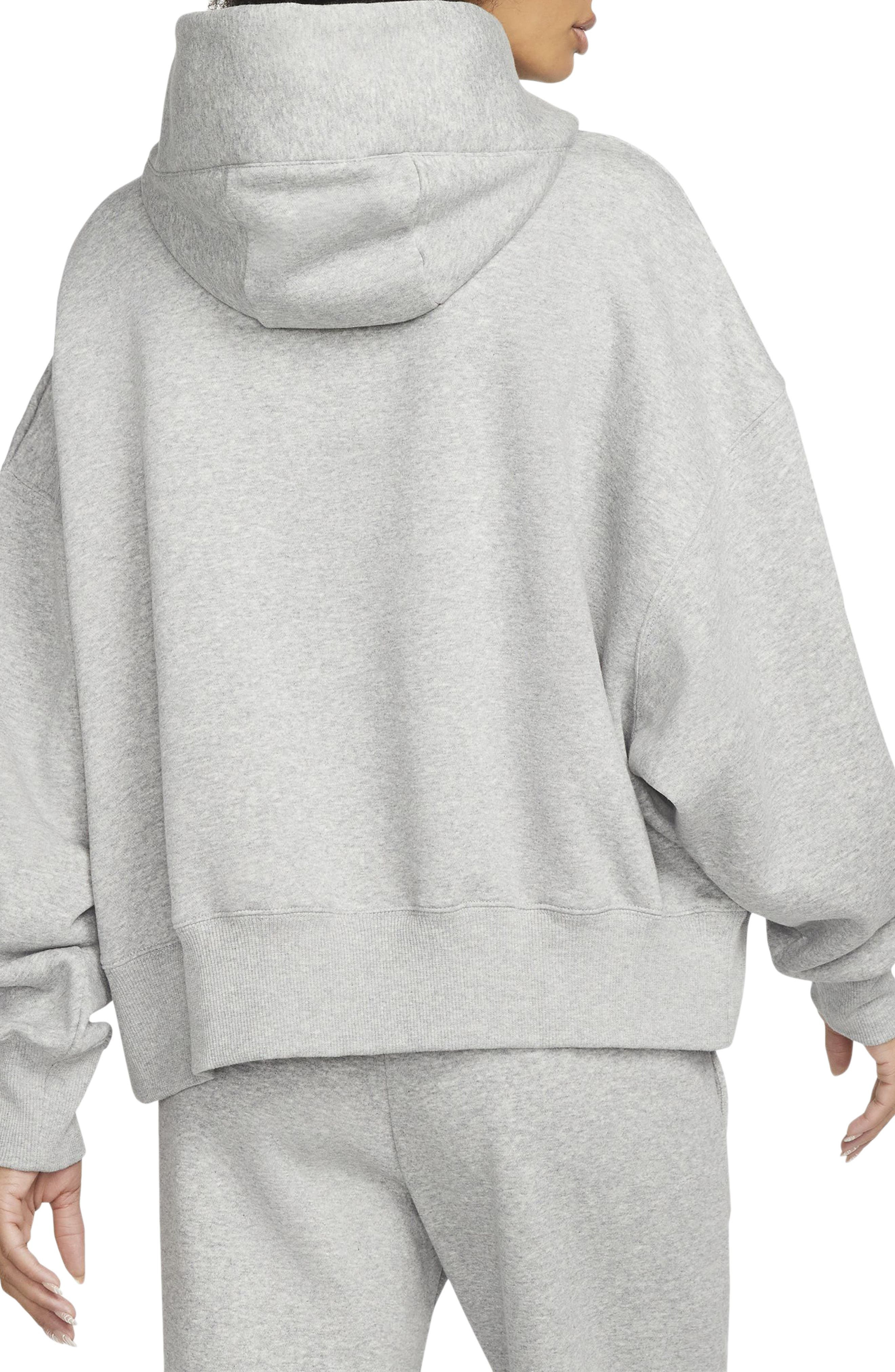 Nike Sportswear Phoenix Fleece Pullover Hoodie in Dark Grey Heather/Sail at Nordstrom - 2