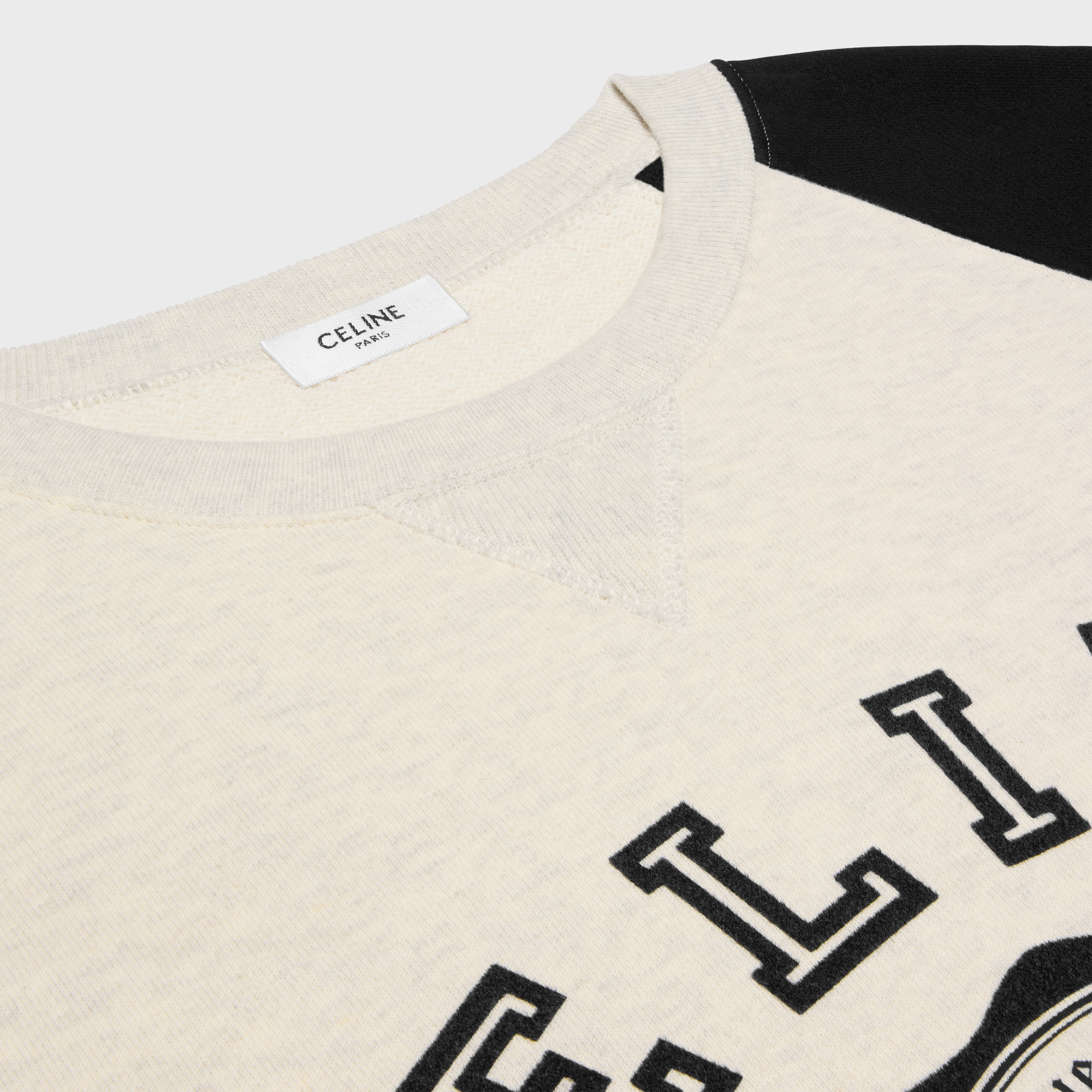 celine blason loose sweatshirt in cotton fleece - 3
