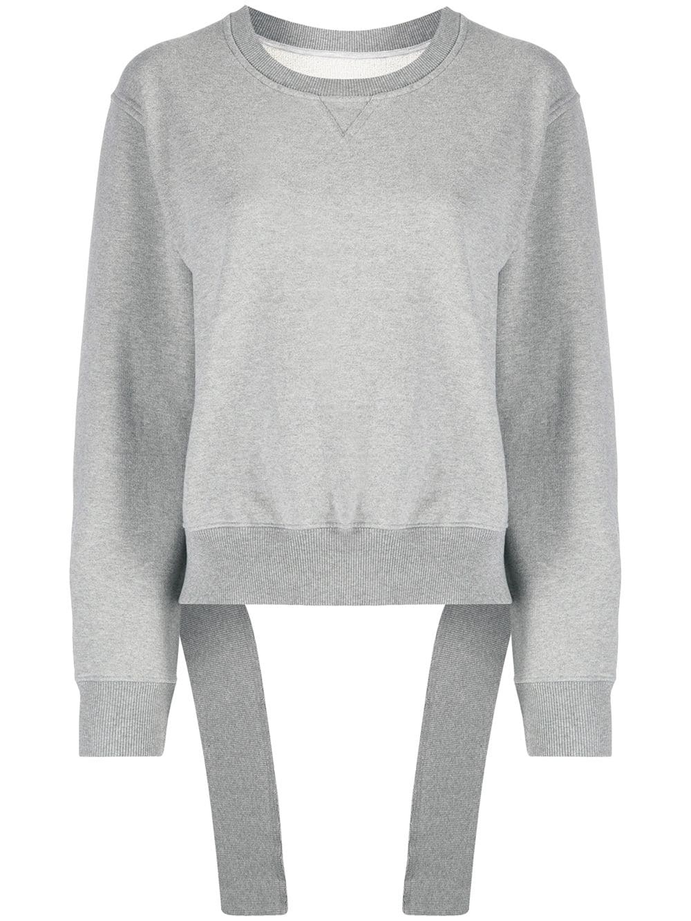 cropped fallen waistband effect sweatshirt - 1