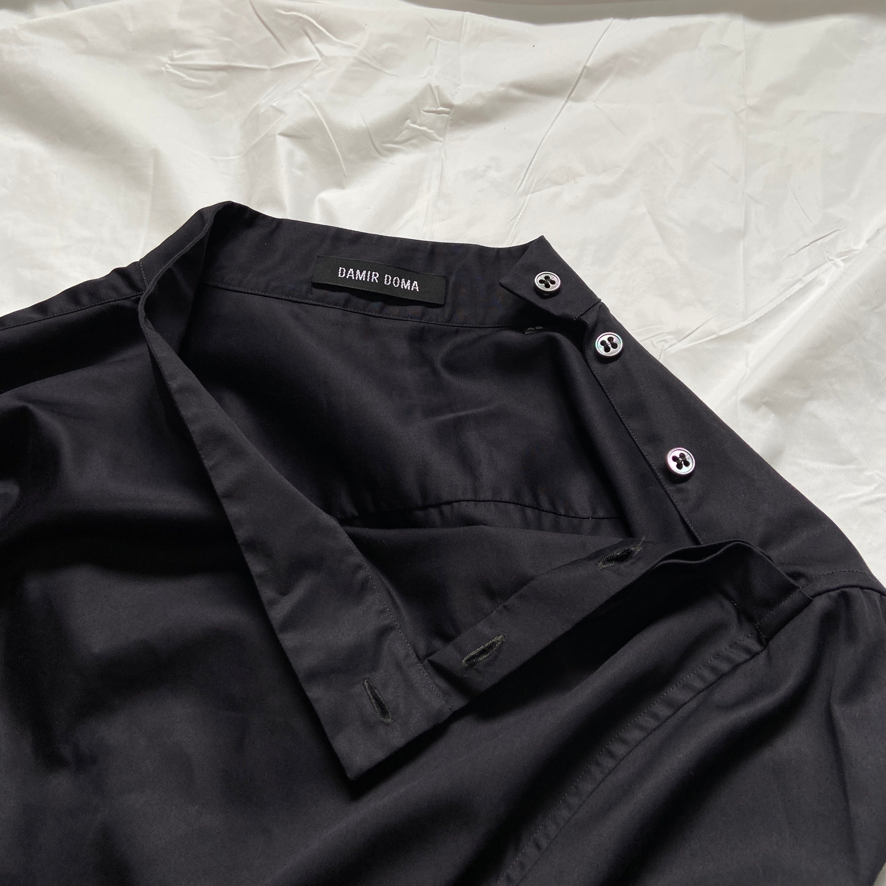 zOthers - Damir domar black cut sleeve slave collar shirt 48 - 4