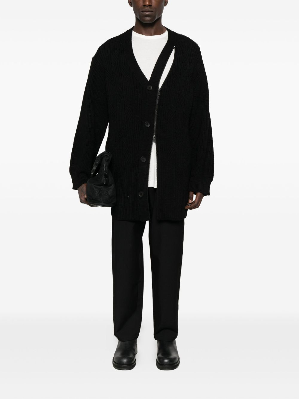 cable-knit zip-front cardigan - 2