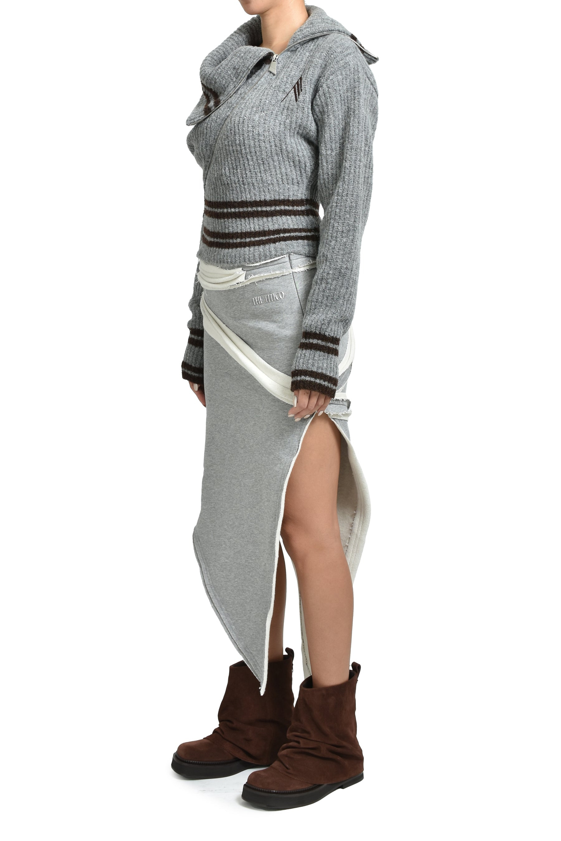 MIDI SKIRT / GRAY - 4