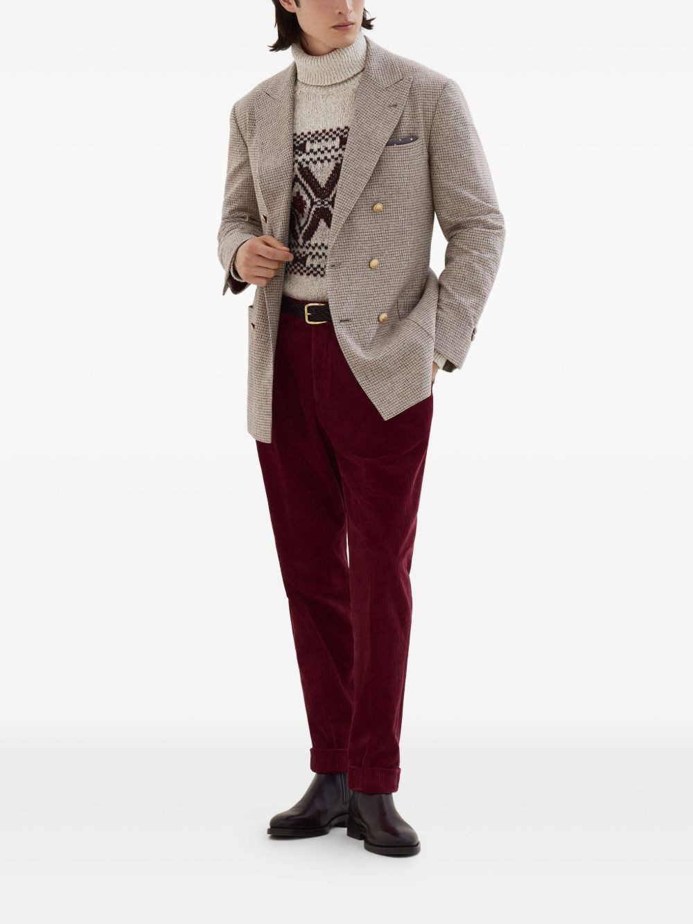 Wool And Silk Double-Breasted Jacket - 4