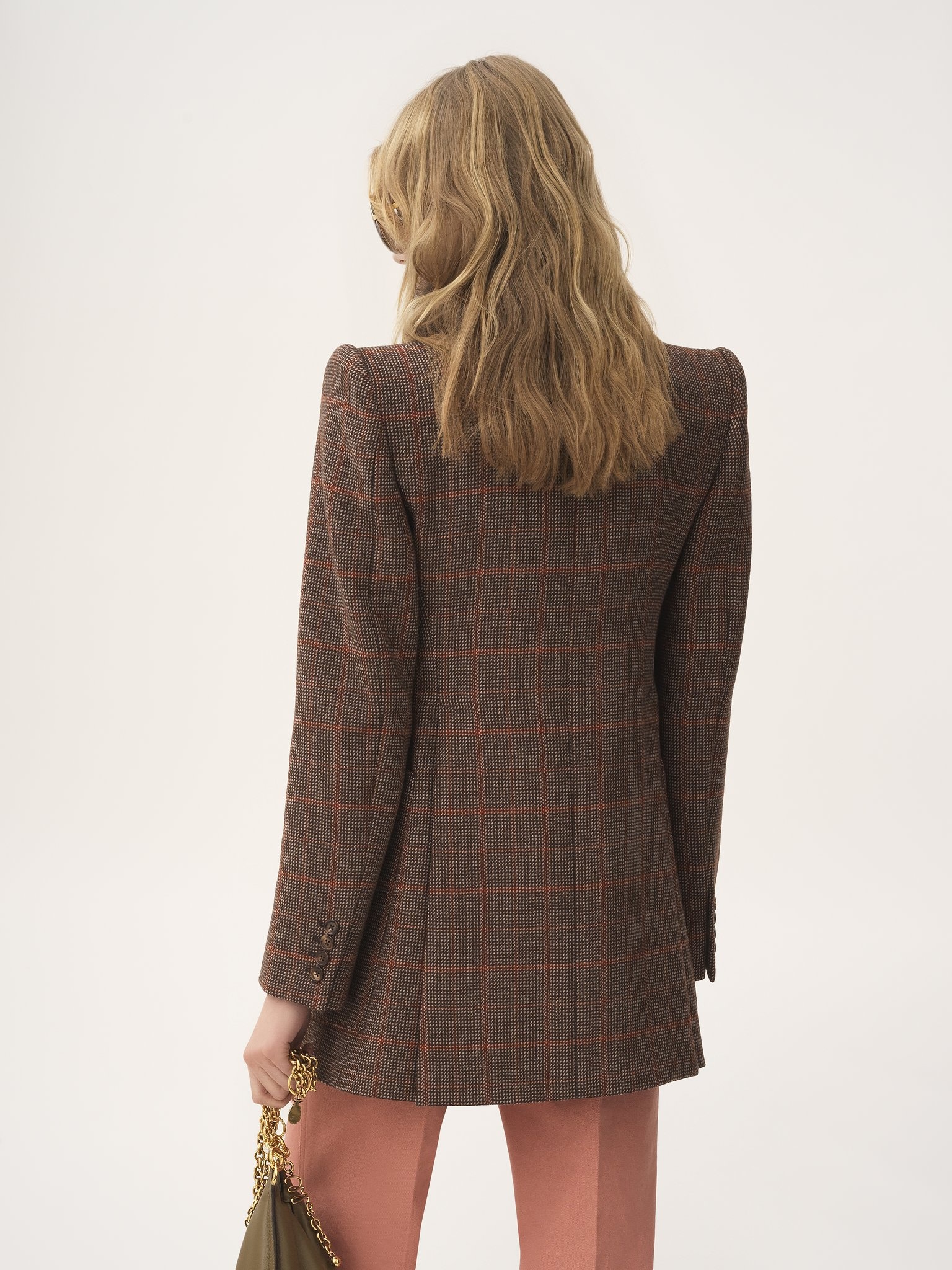 TAILORED JACKET IN CHECK WOOL - 6