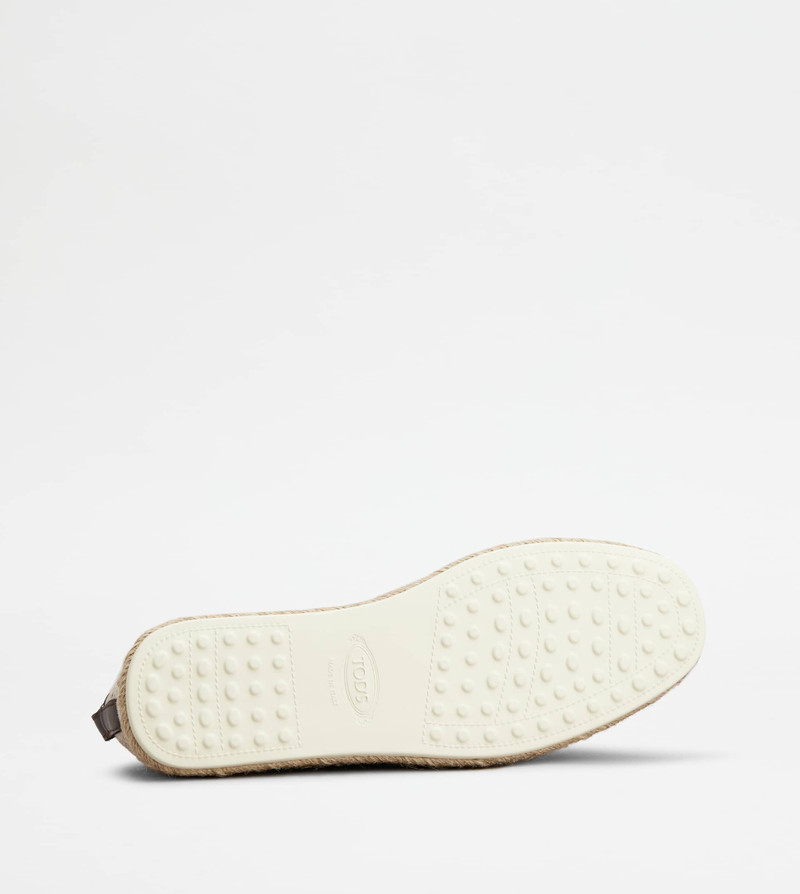 KATE SLIP-ONS IN CANVAS AND LEATHER - BROWN 5