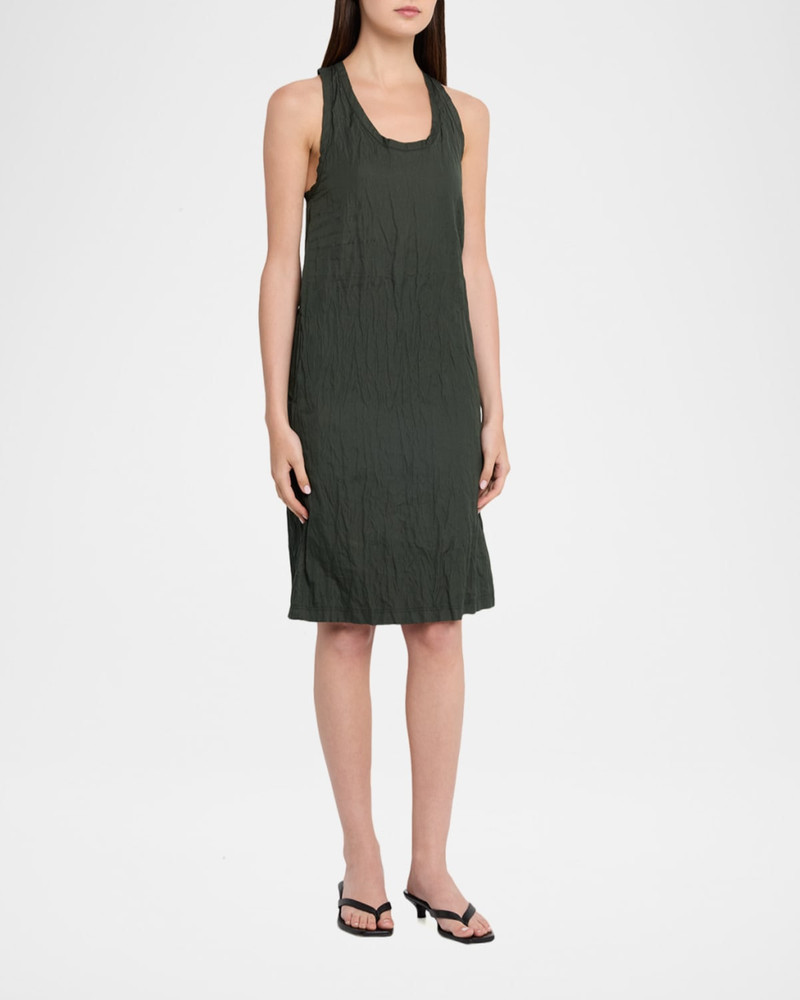 Crinkled Cotton Sleeveless Tank Dress 4