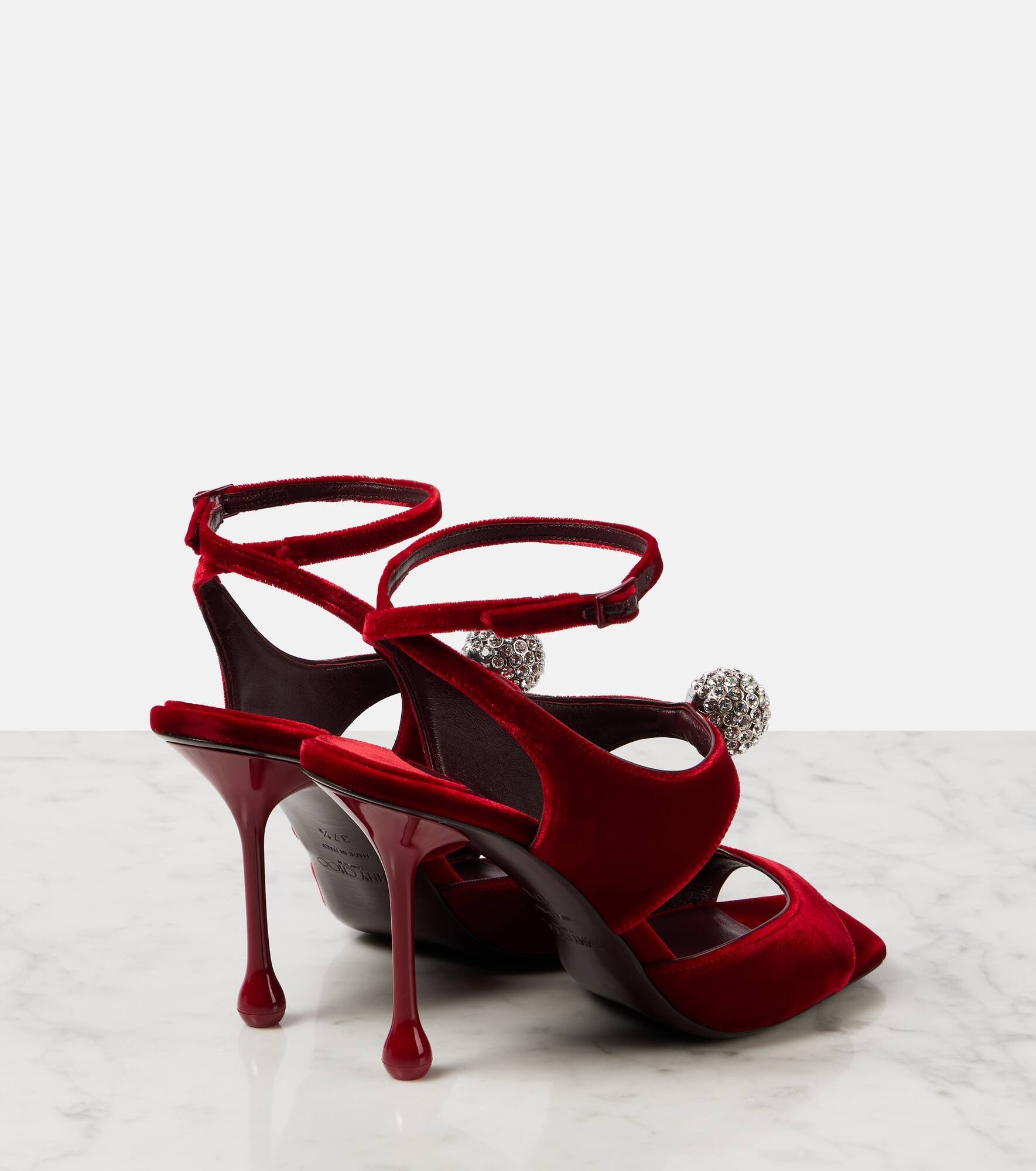 Orb 95 embellished velvet sandals - 2