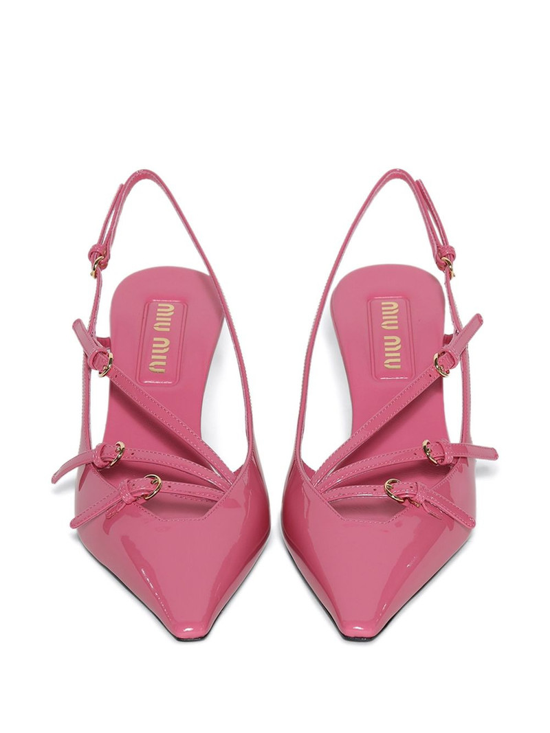 Brushed Leather Slingback With Buckle Begonia 3