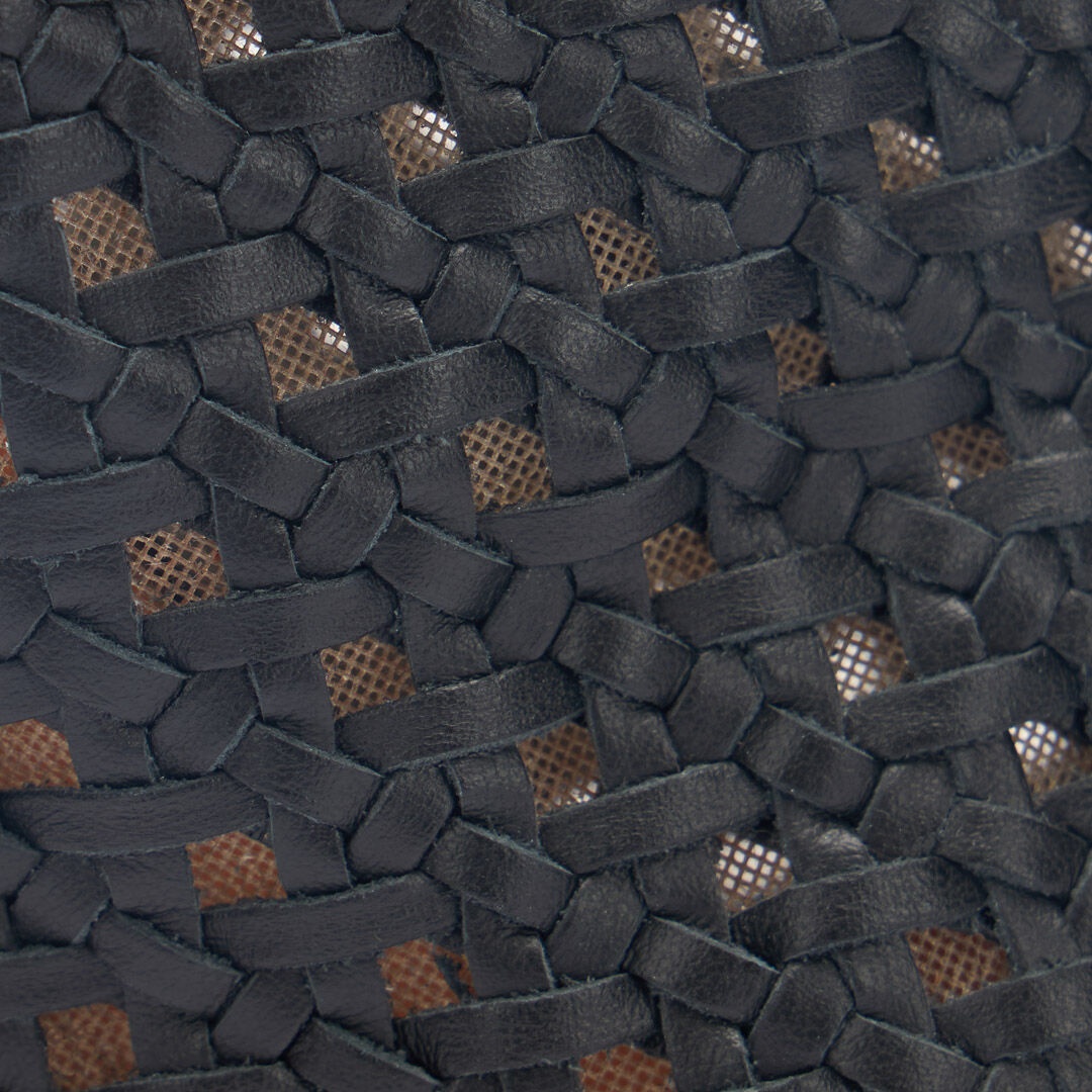 Black Woven Lace-Up Sabot - 4