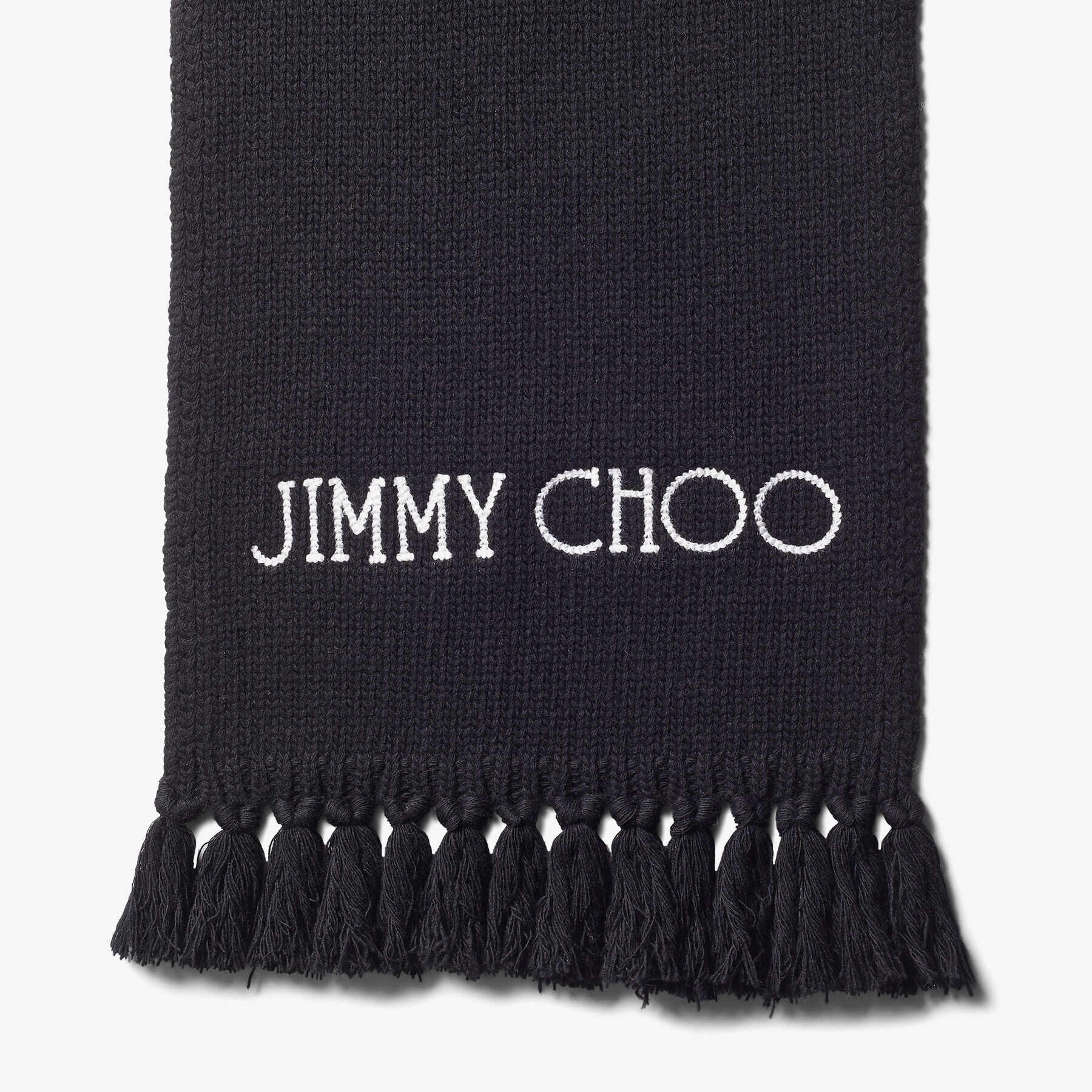 Jutta
Black Wool Scarf with Embroidered Jimmy Choo Logo - 2