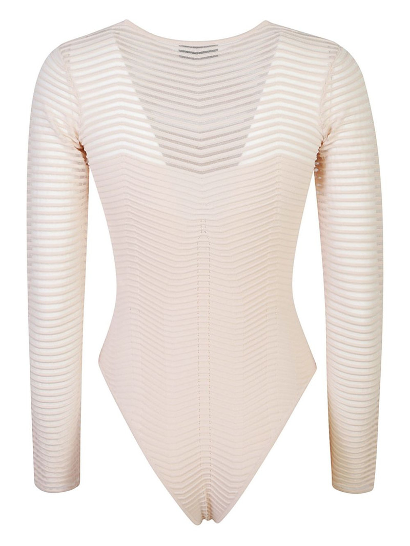 ELISABETTA FRANCHI herringbone-pattern bodysuit outlook