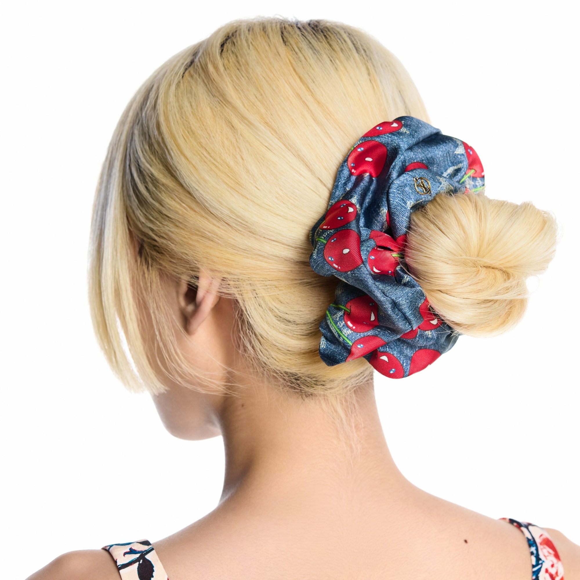 LV x TM Denim Cerise Scrunchy - 4