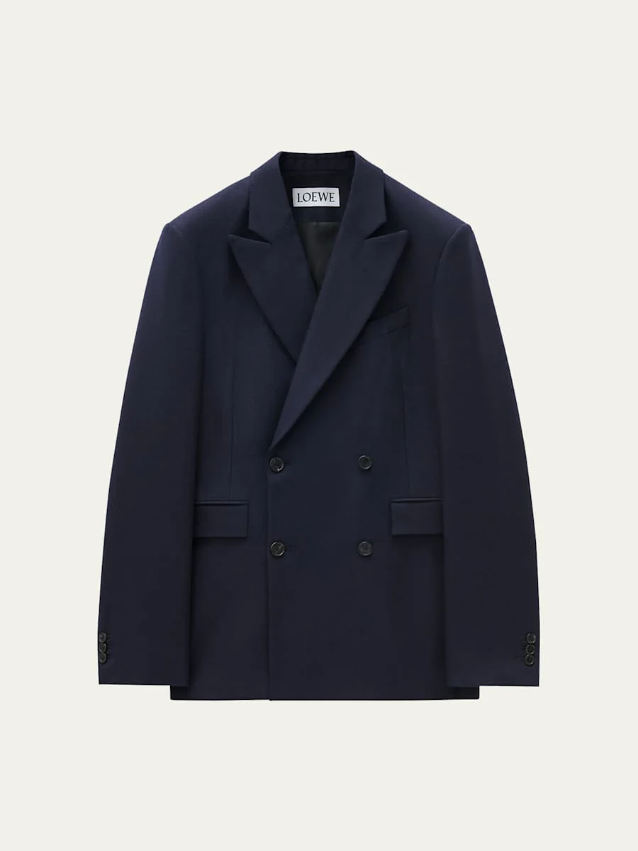 Men's Melange Double-Breasted Jacket - 1