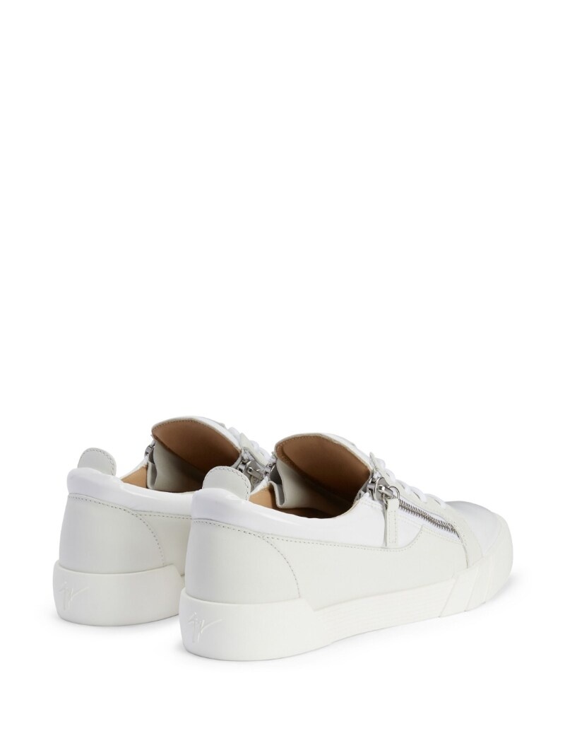 zip-up leather sneakers - 3