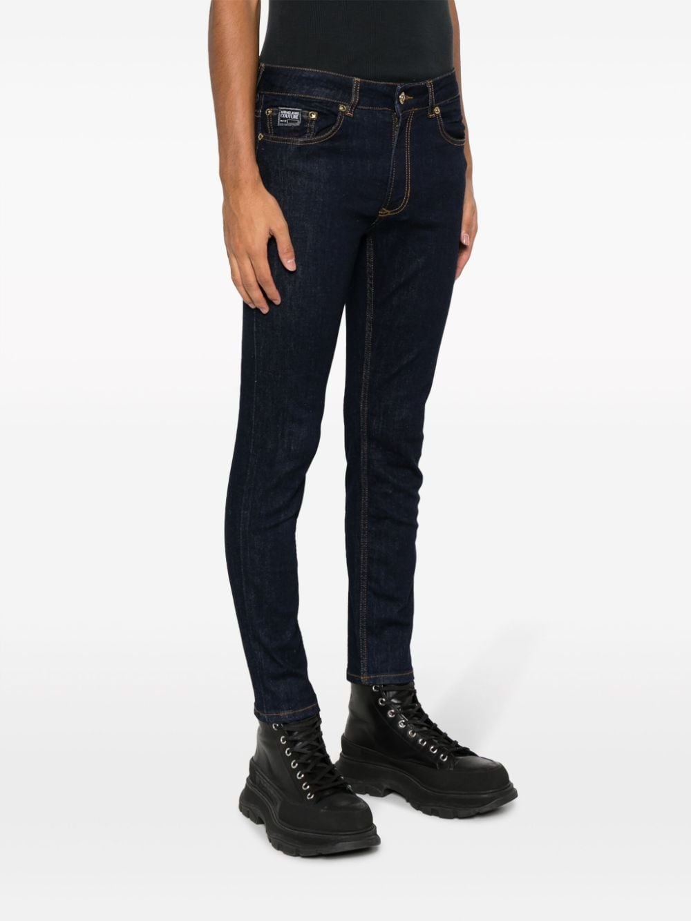logo-patch skinny jeans - 2