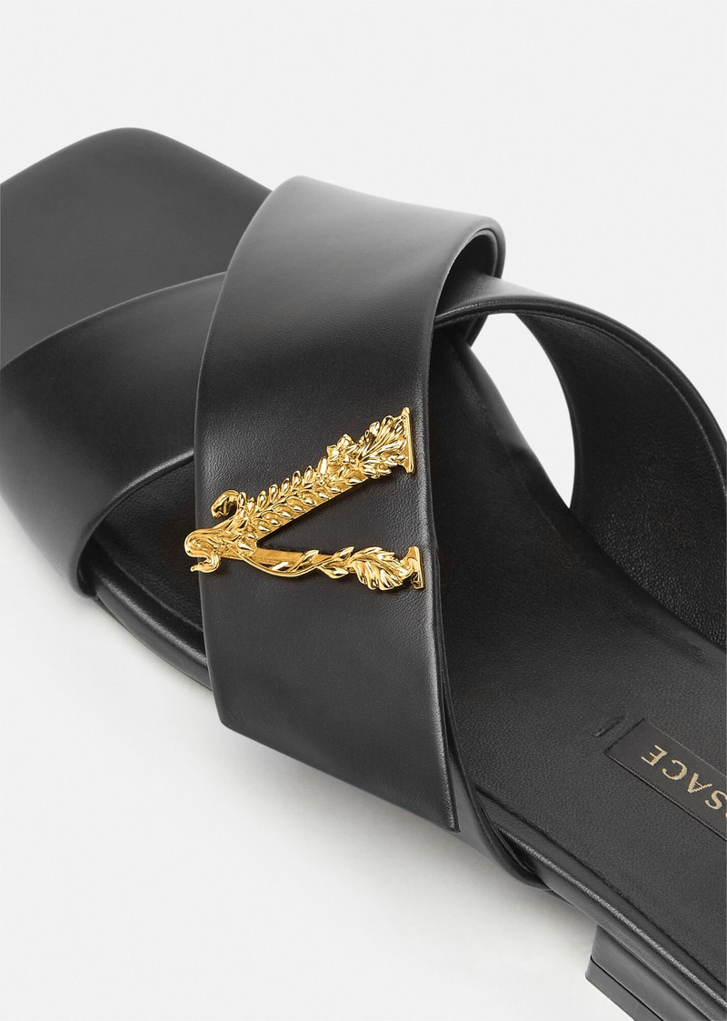 VERSACE Virtus Leather Slides outlook