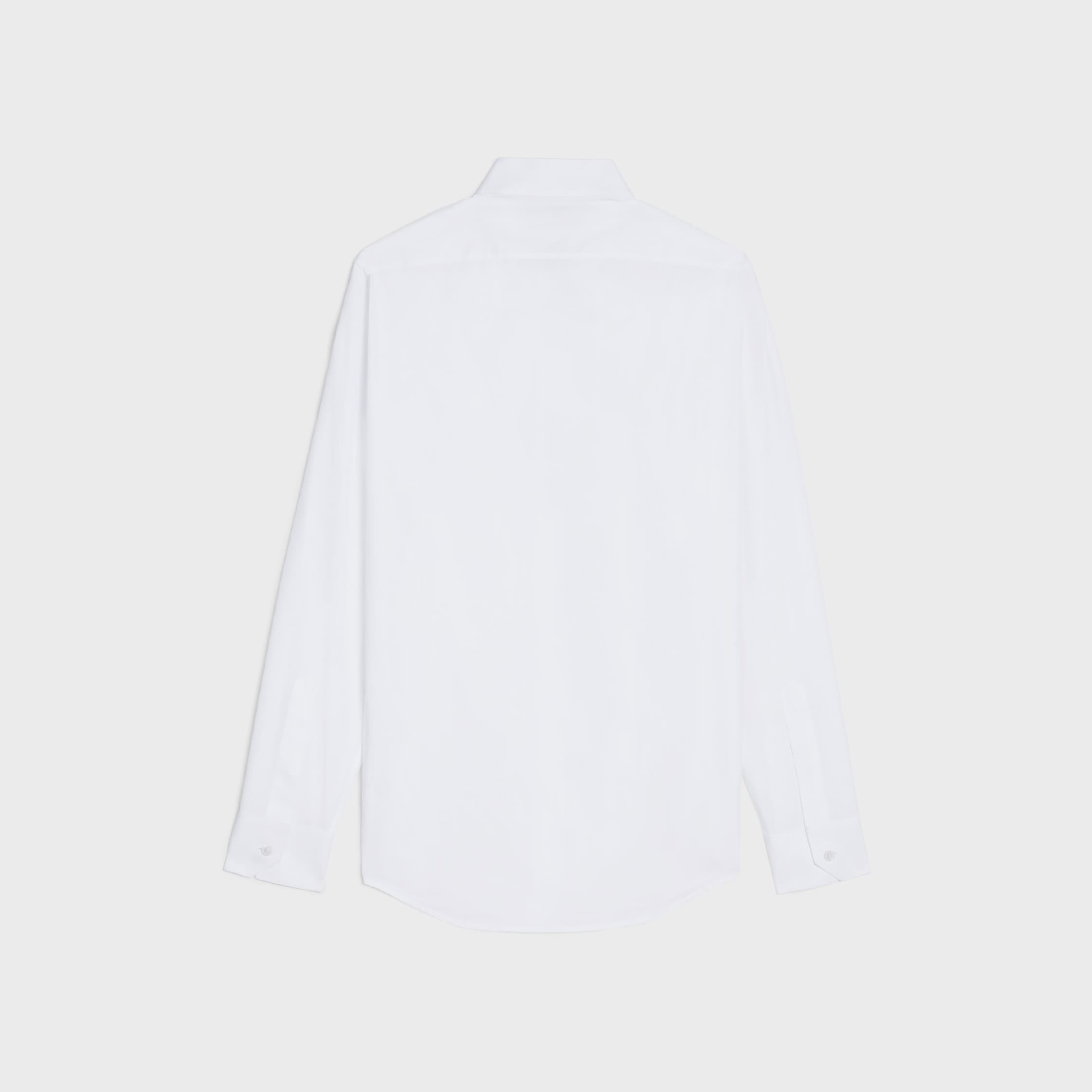 loose shirt with inverted collar in cotton poplin - 2