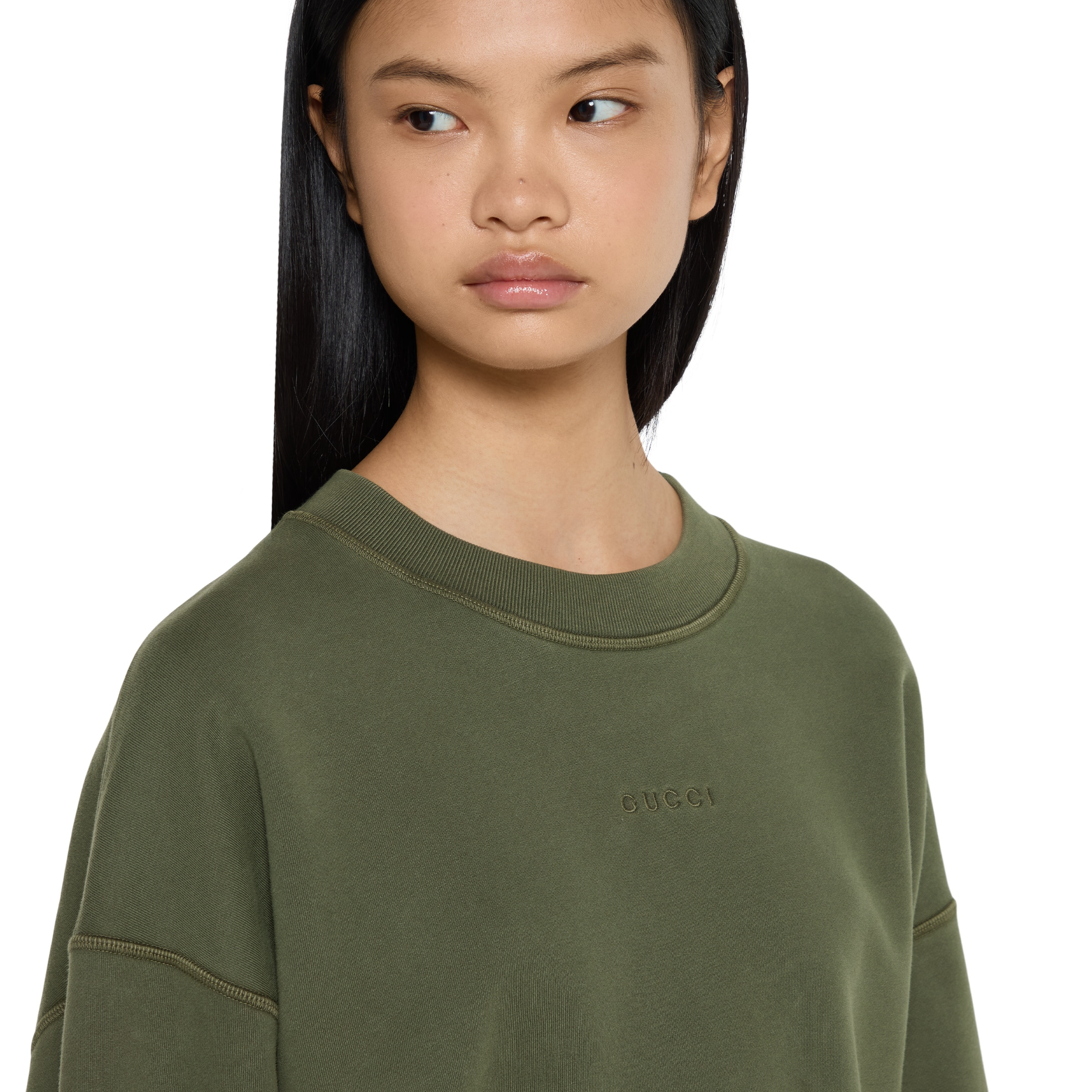 Cotton jersey sweatshirt with embroidery - 5