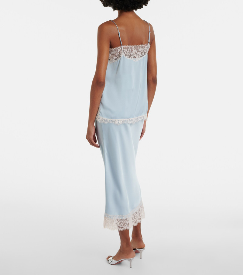 Cydney lace-trimmed satin midi skirt 3